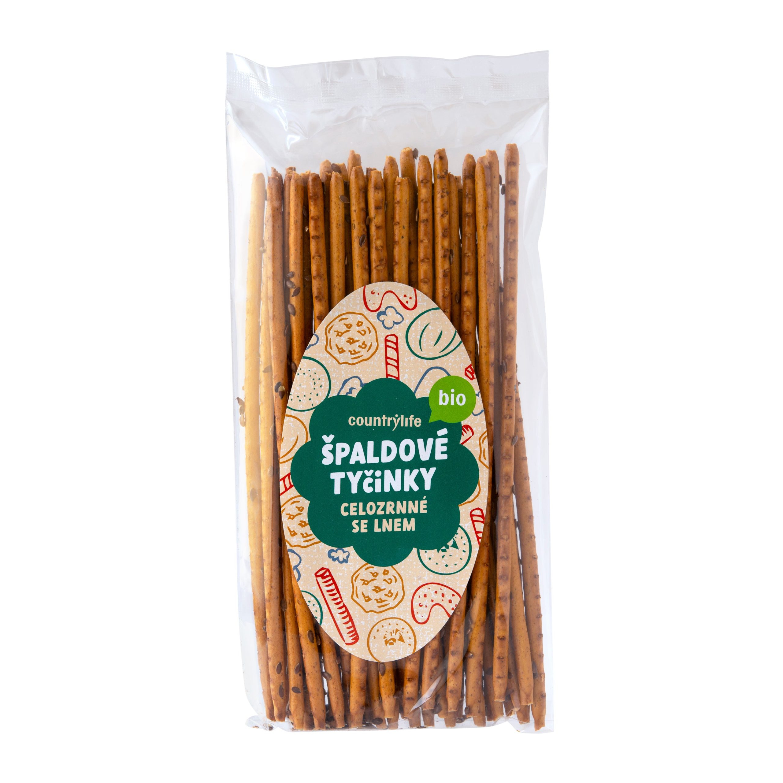 Tyčinky špaldové celozrnné se lnem 100 g BIO   COUNTRY LIFE Country Life
