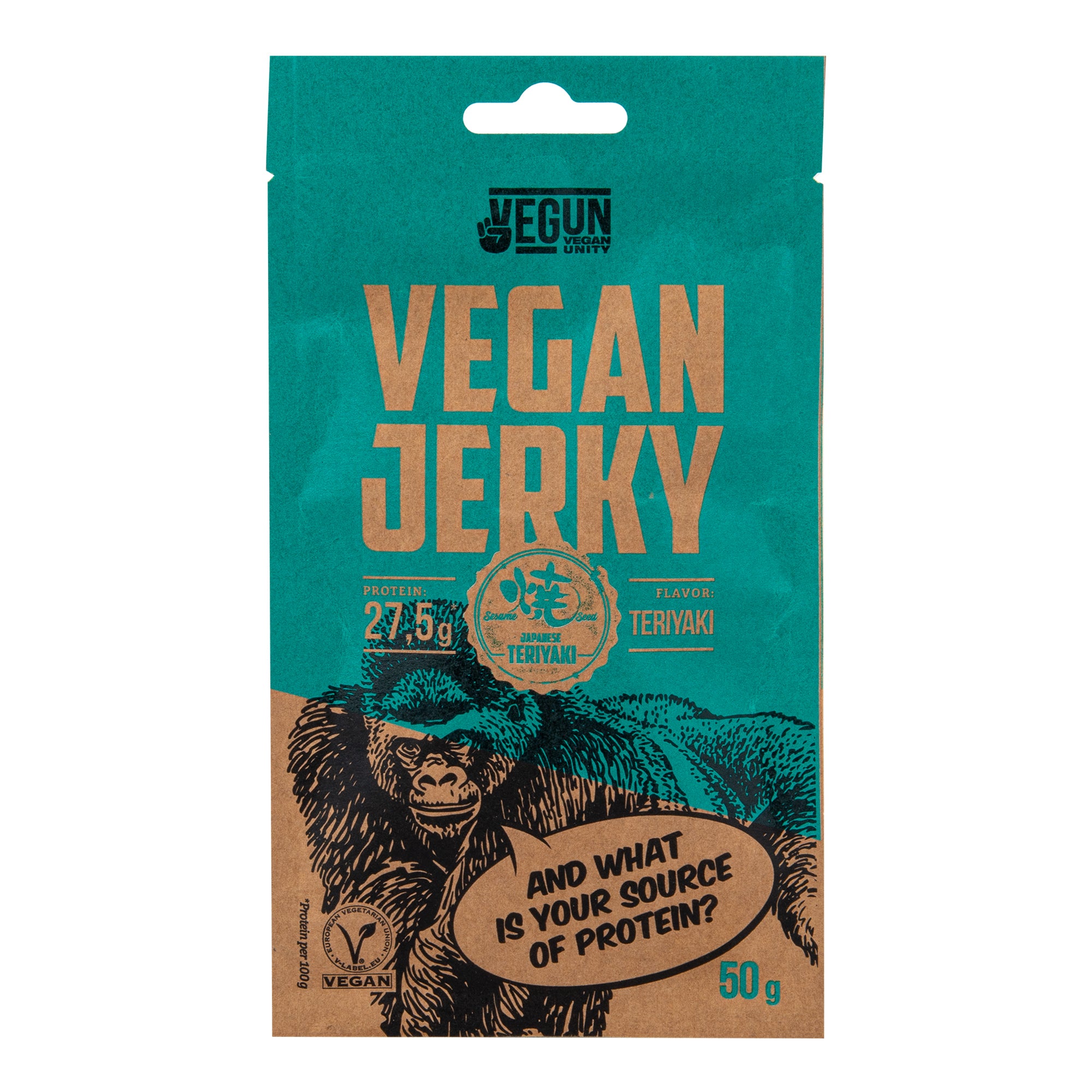 Vegan Jerky s příchutí teriyaki 50 g   VEGUN VegSnack s.r.o.