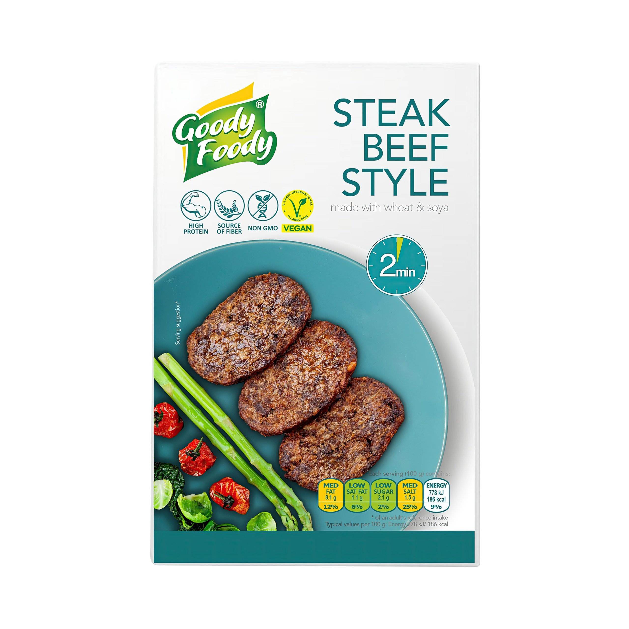 Veganská alternativa hovězího steaku 145 g   GOODY FOODY Goody Foody