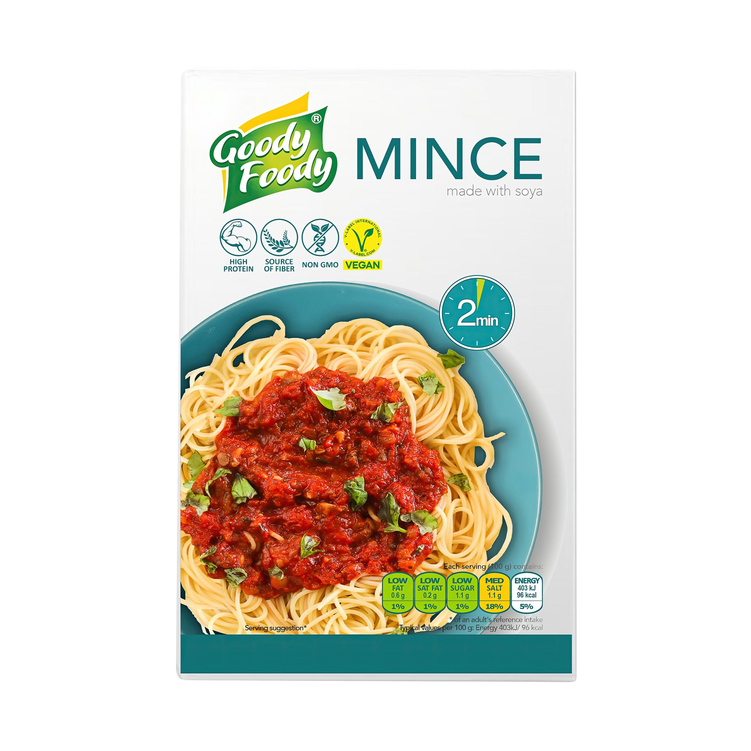 Veganská alternativa sójové mleté ochucené 200 g   GOODY FOODY Goody Foody