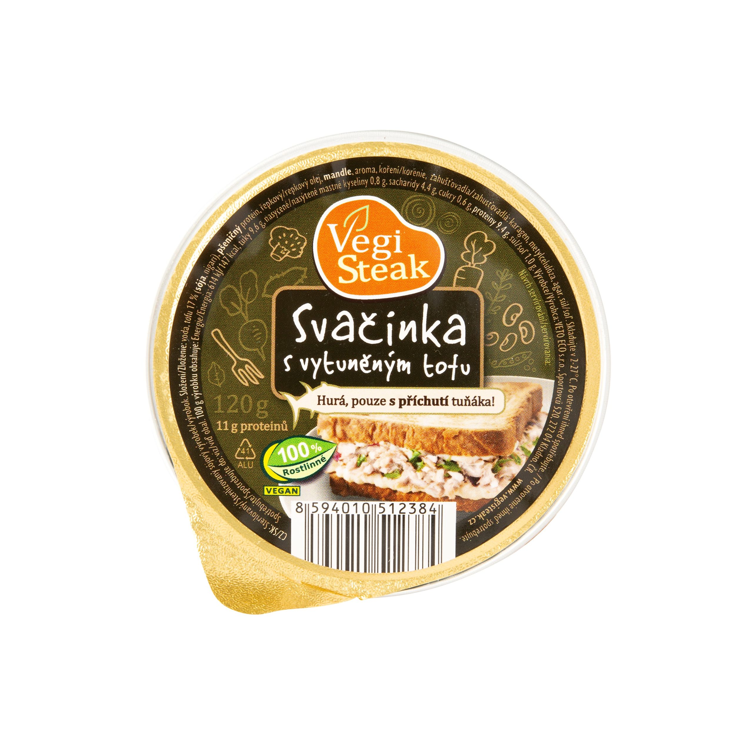 Vegi steak svačinka s vytuněným tofu 120 g   VETO ECO Veto