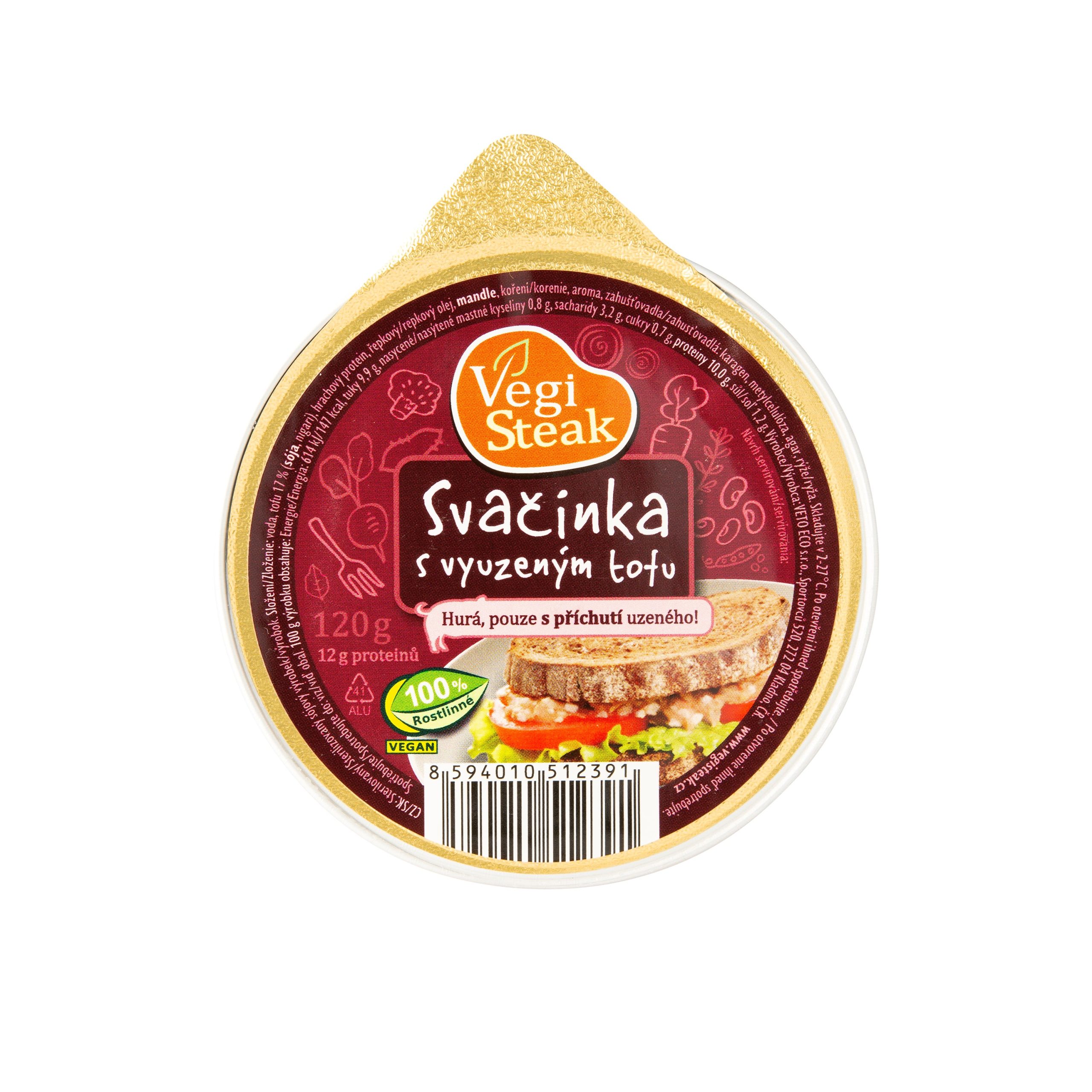 Vegi steak svačinka s vyuzeným tofu 120 g   VETO ECO Veto