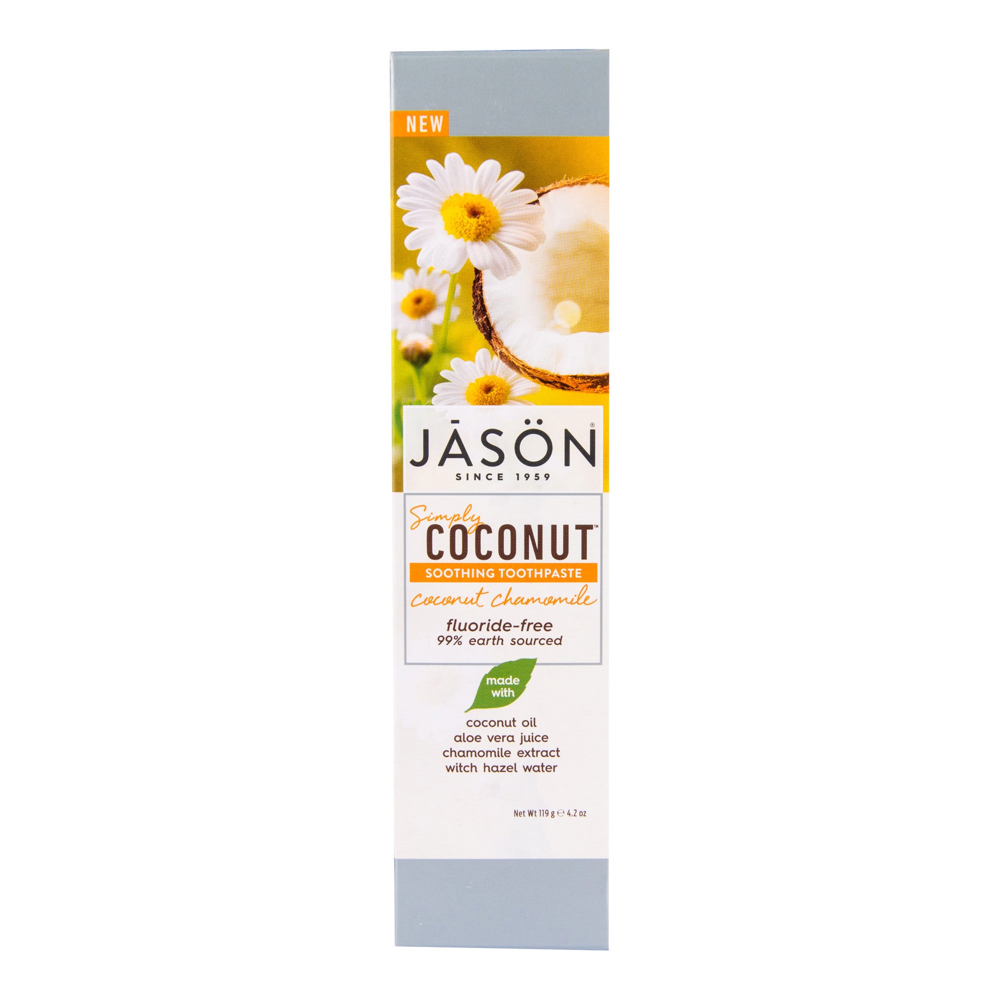 Zubní pasta simply coconut zklidňující s heřmánkem 119 g   JASON Jason