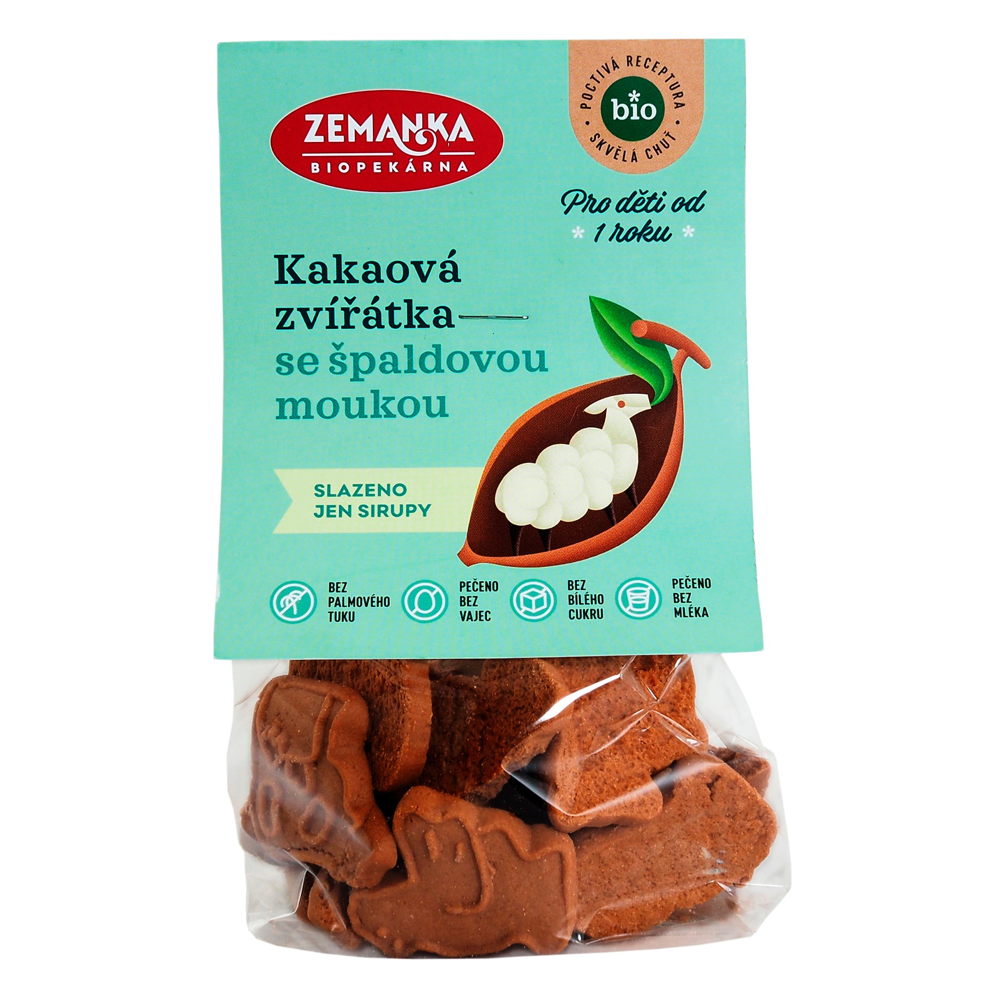 Zvířátka špaldová kakaová 100 g BIO   ZEMANKA Biopekárna Zemanka