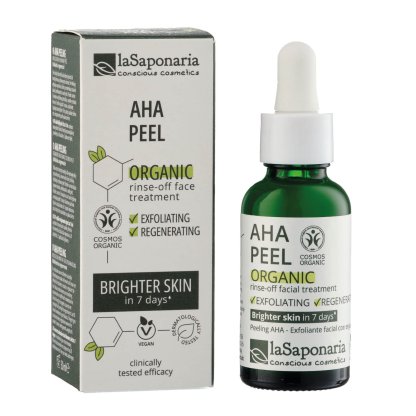 laSaponaria Pleťový AHA peeling BIO (30 ml) -pošk. obal - vhodný i pro citlivou pleť laSaponaria