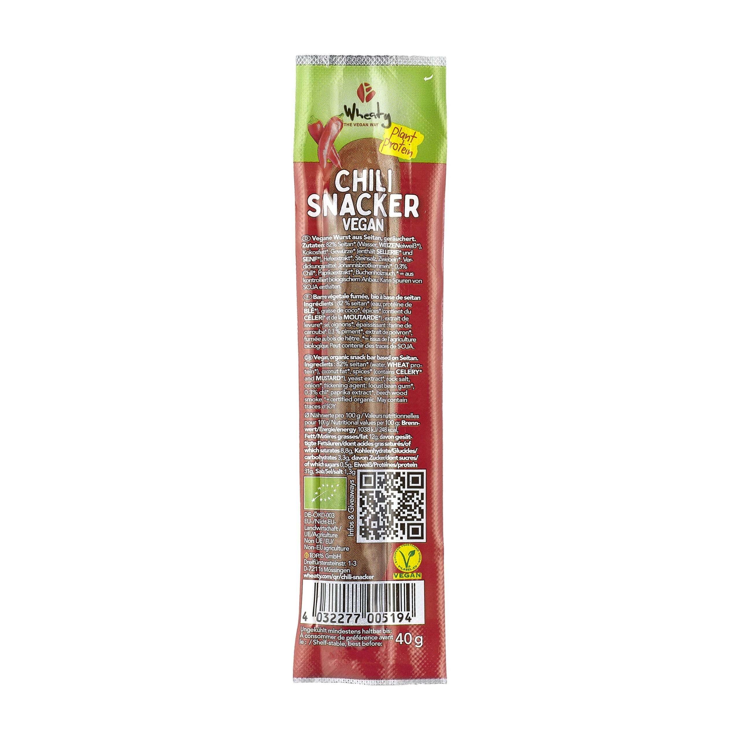 Chilli snacker 40 g BIO   WHEATY Wheaty
