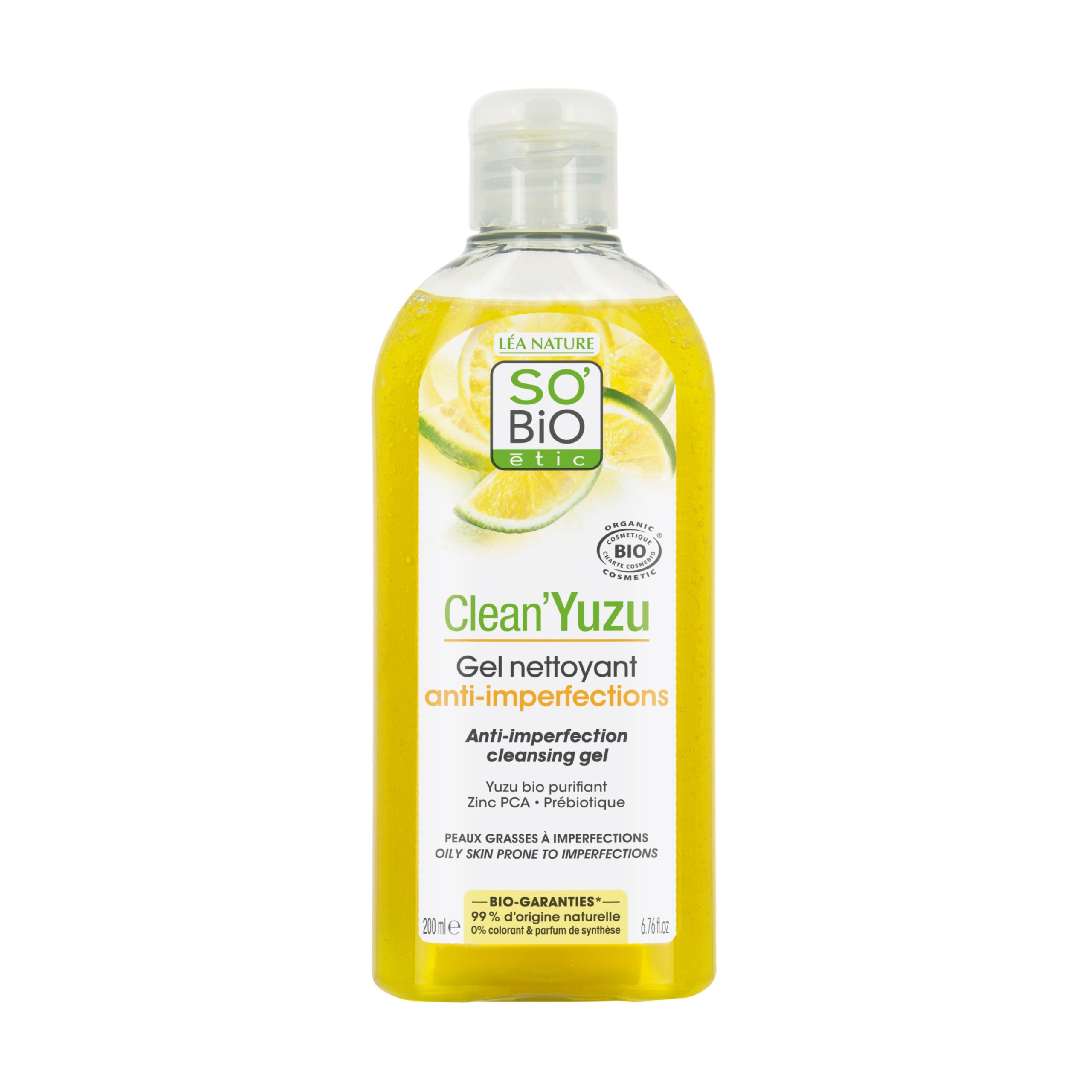 Gel čisticí proti nedokonalostem pleti Clean Yuzu 200 ml BIO   SO’BiO étic SO’BiO étic