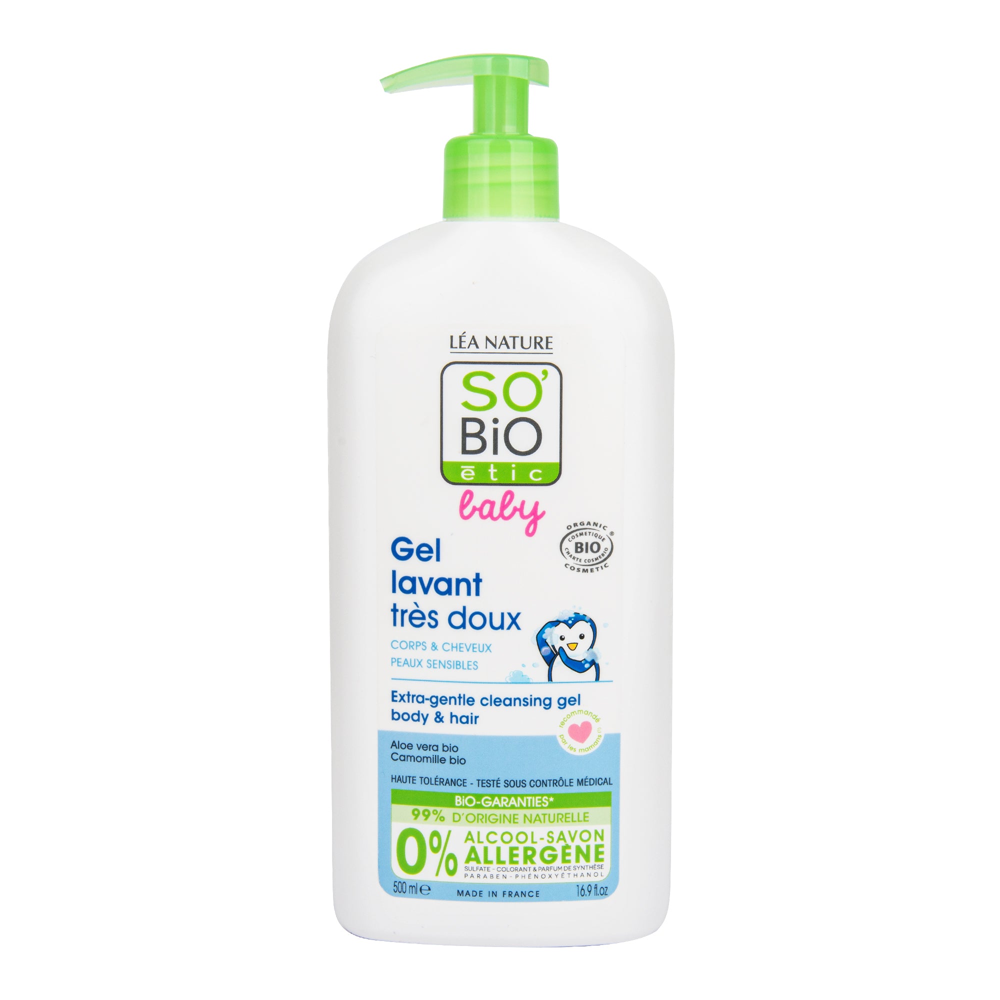 Gel mycí pro děti — extra jemný na tělo i vlasy BABY 500 ml BIO   SO'BiO étic SO’BiO étic