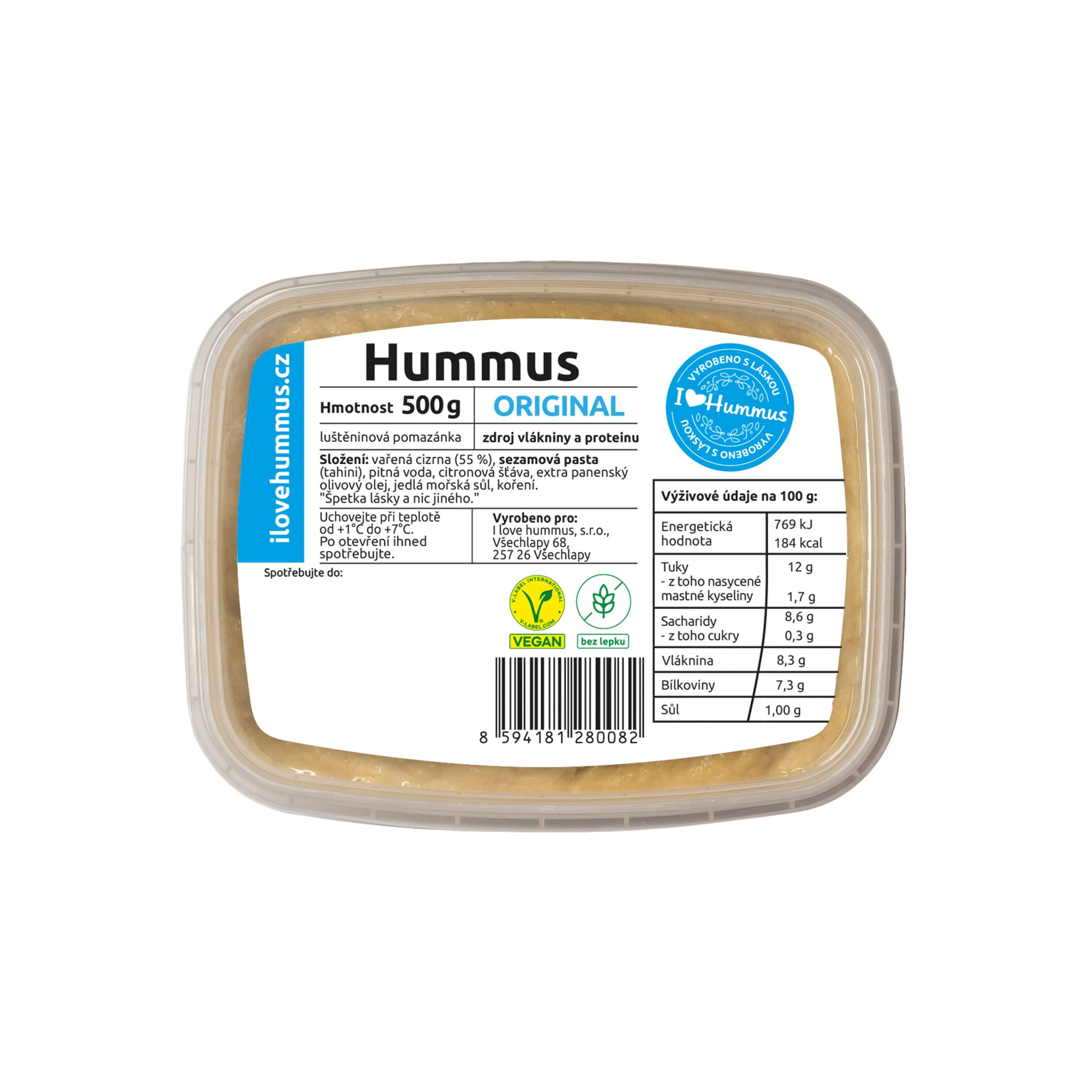 Hummus - cizrnová pomazánka original 500 g   I LOVE HUMMUS I Love Hummus