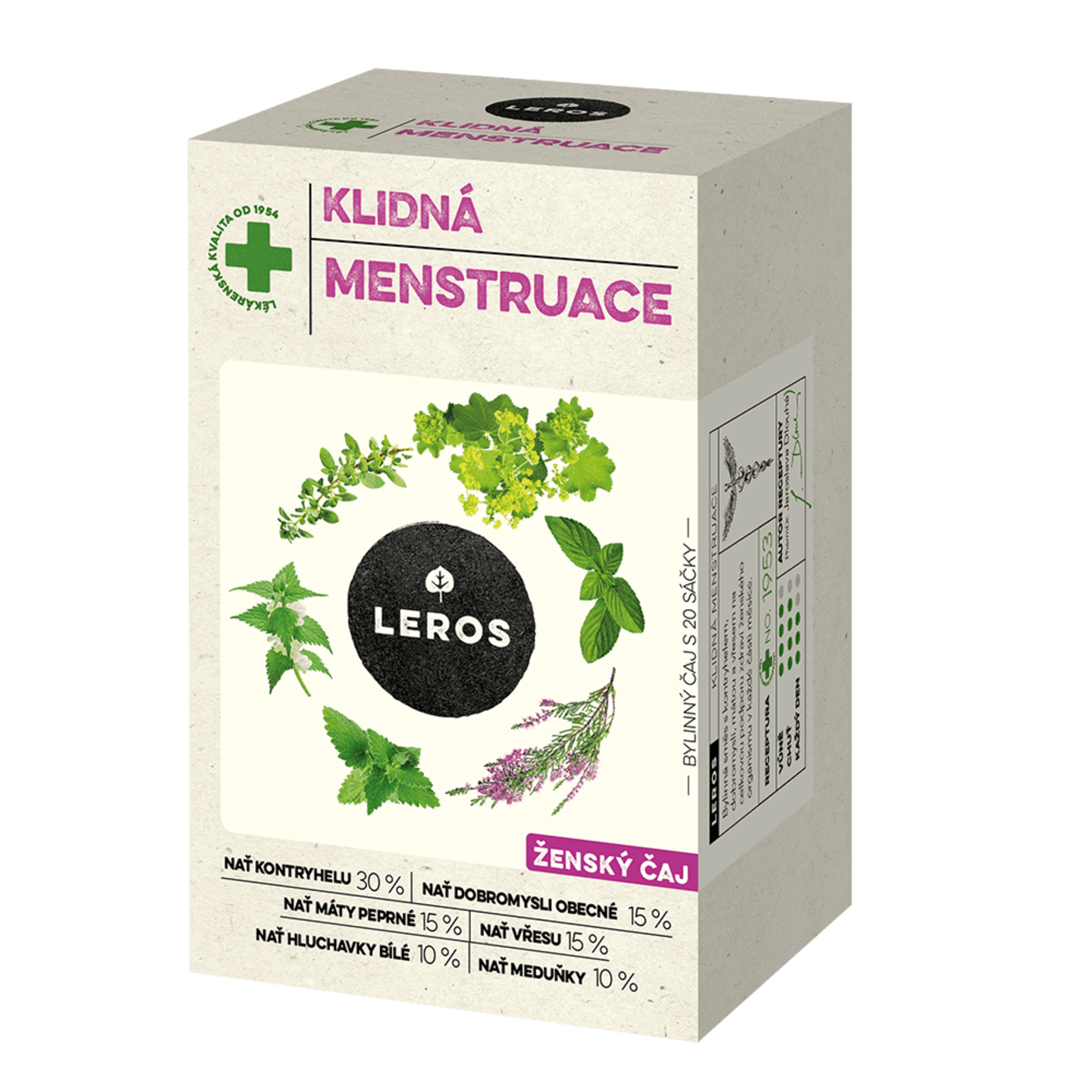 LEROS Bylinný čaj Klidná menstruace - nálev. sáčky (20 x 1