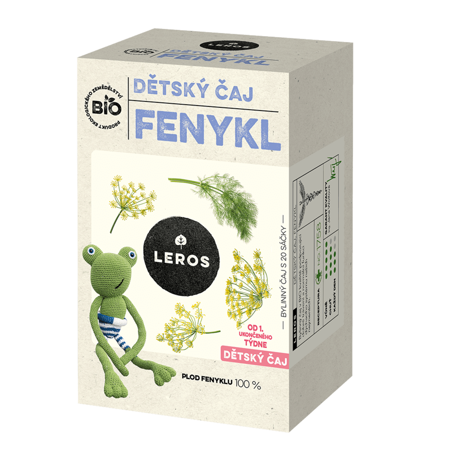 LEROS Dětský čaj Fenykl BIO - nálev. sáčky (20 x 1
