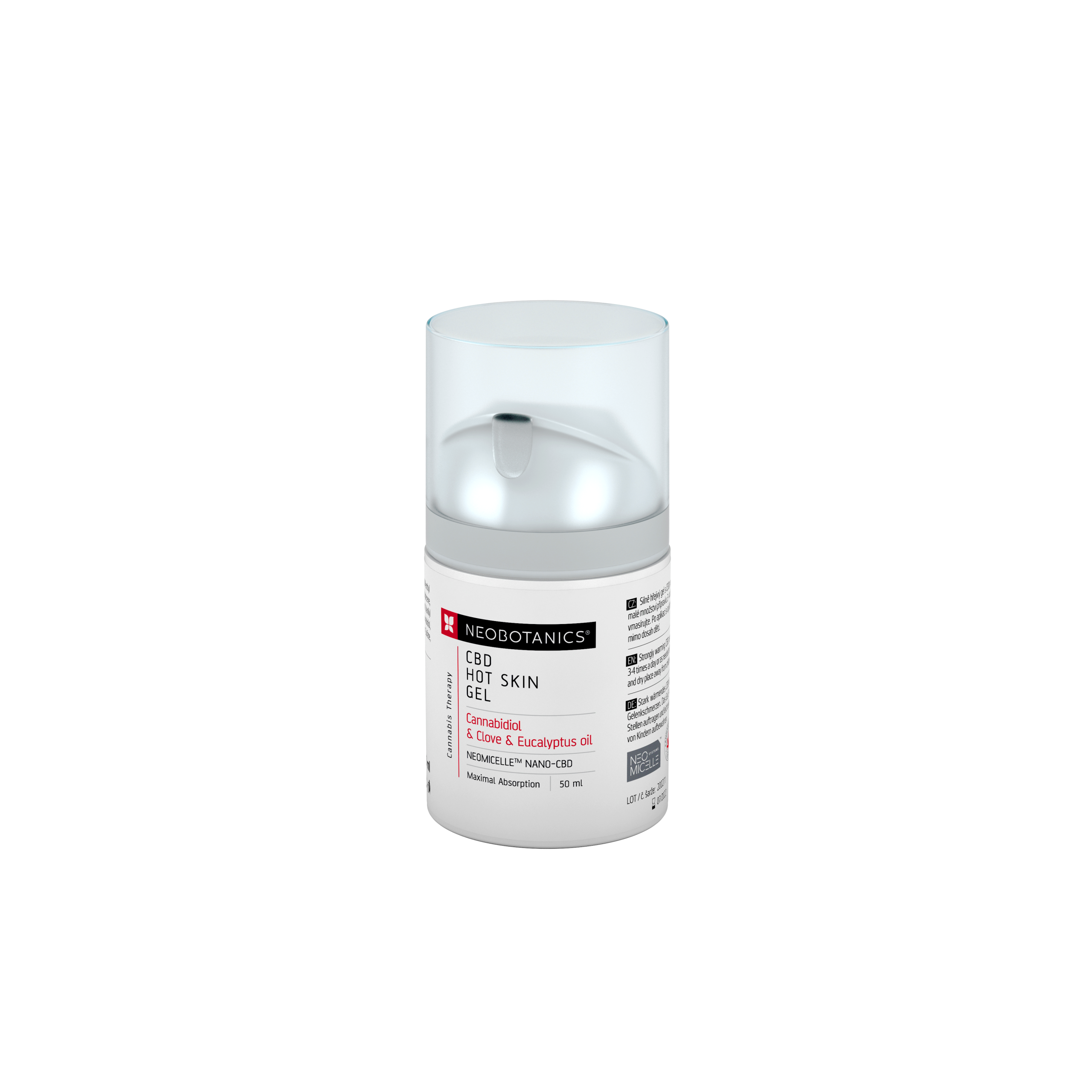 Neobotanics Hot Skin Gel s konopím - 50 ml - prohřívá ztuhlé a namožené svaly Neobotanics