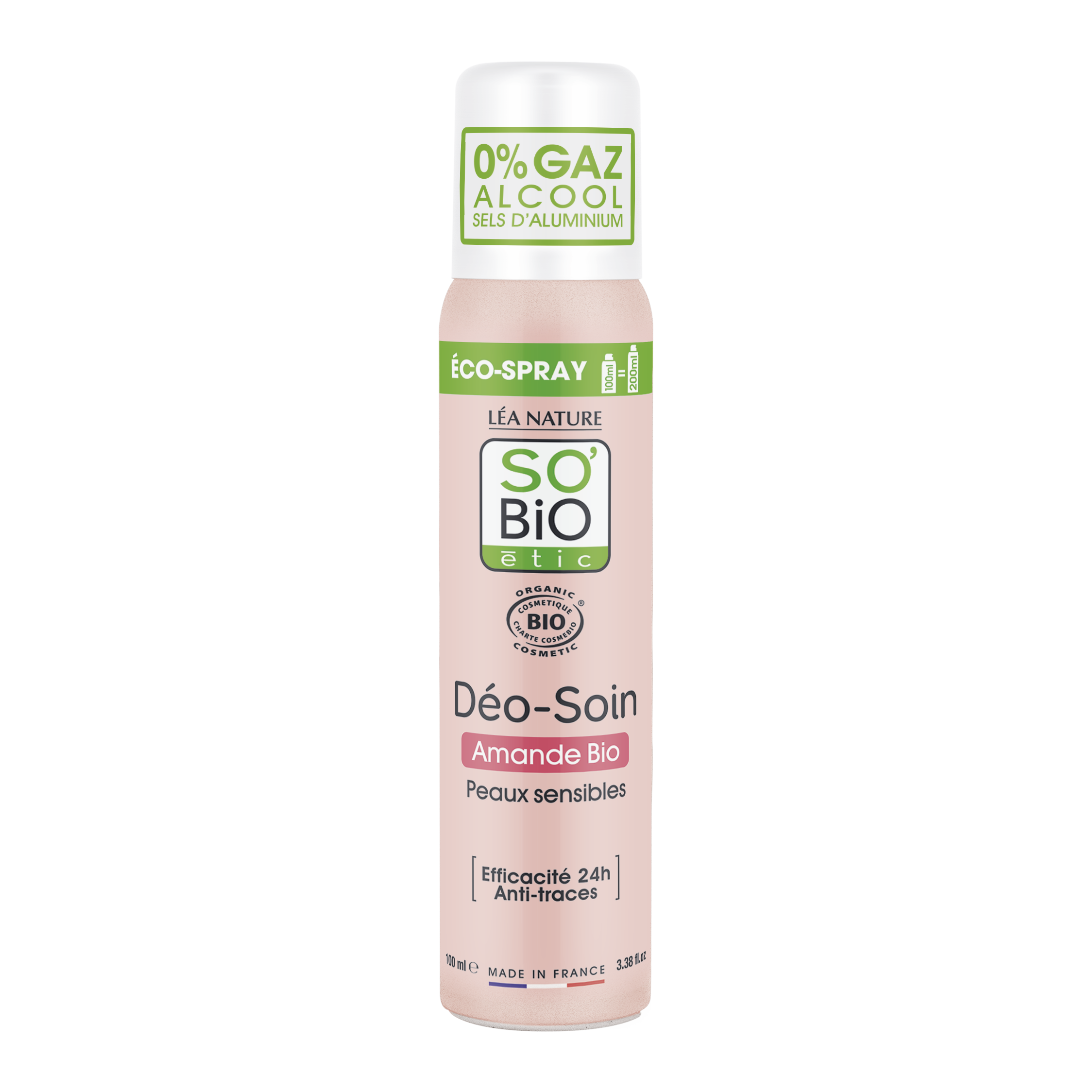 SO’BiO étic Deodorant přírodní ECO SPRAY 24h - mandle BIO (100 ml) - účinný až 24 hodin SO’BiO étic