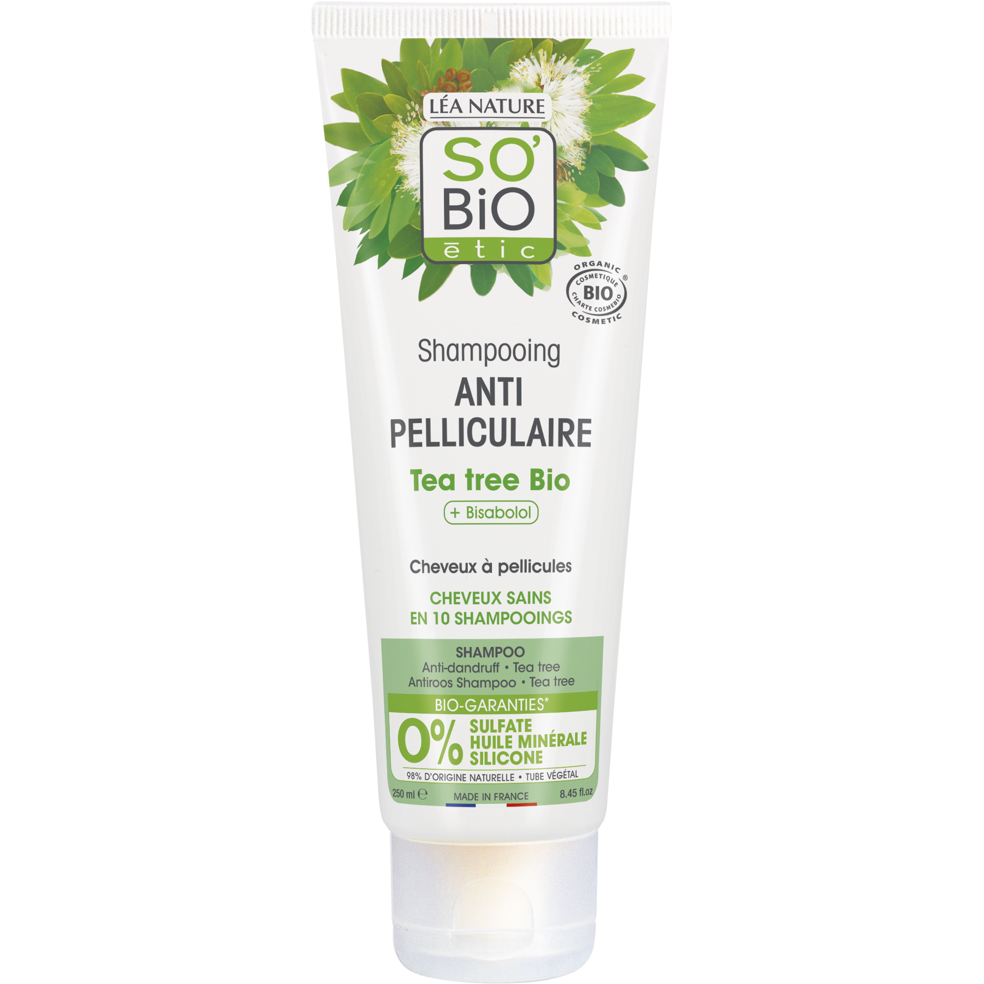 SO’BiO étic Šampon proti lupům s tea tree a bisabololem BIO (250 ml) - se šťávou z aloe vera SO’BiO étic