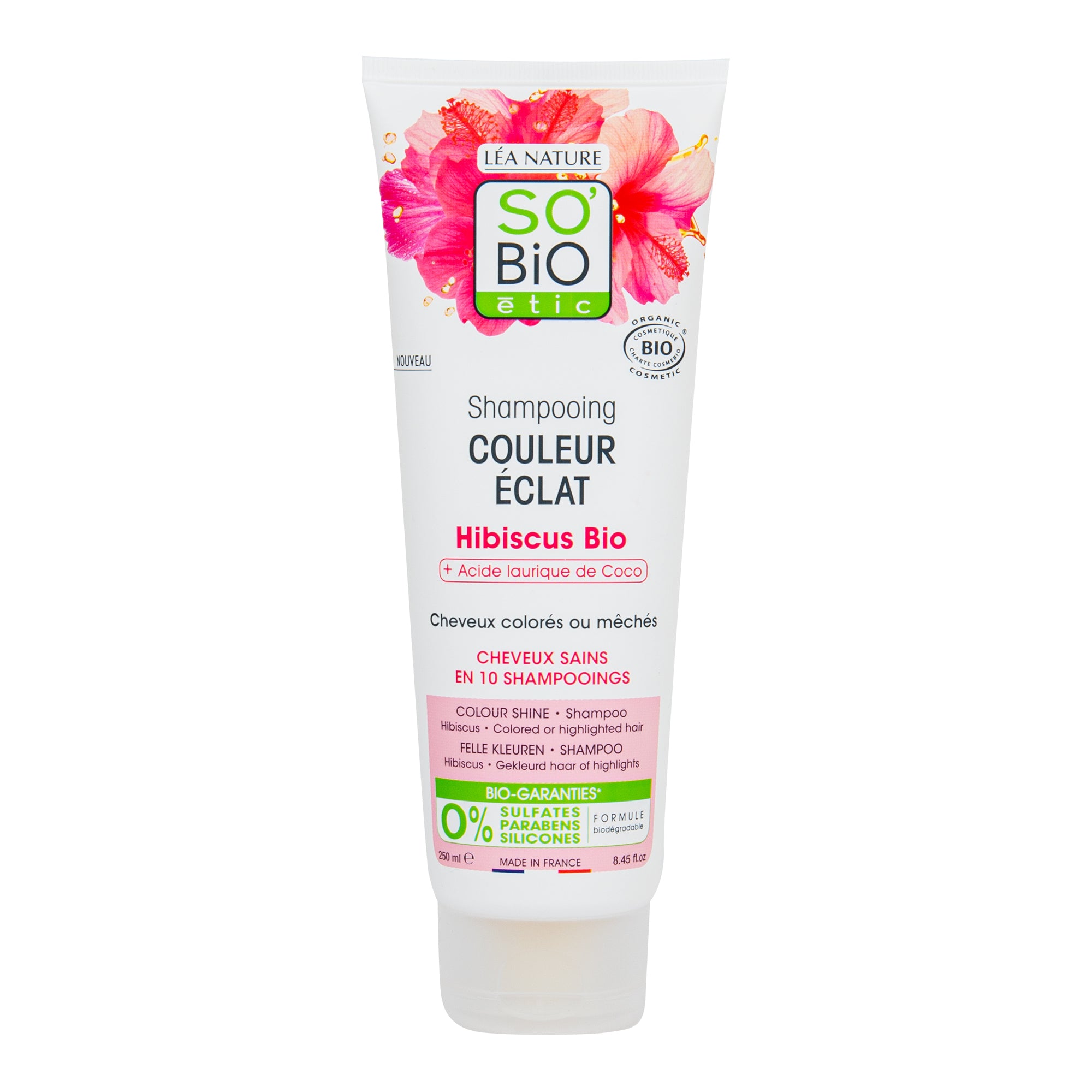 Šampon pro barvené a melírované vlasy s ibiškem 250 ml BIO   SO’BiO étic SO’BiO étic