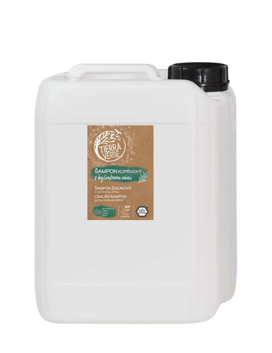 Tierra Verde Šampon kopřivový s bylinkovou vůní - 5 l - na mastné vlasy Tierra Verde
