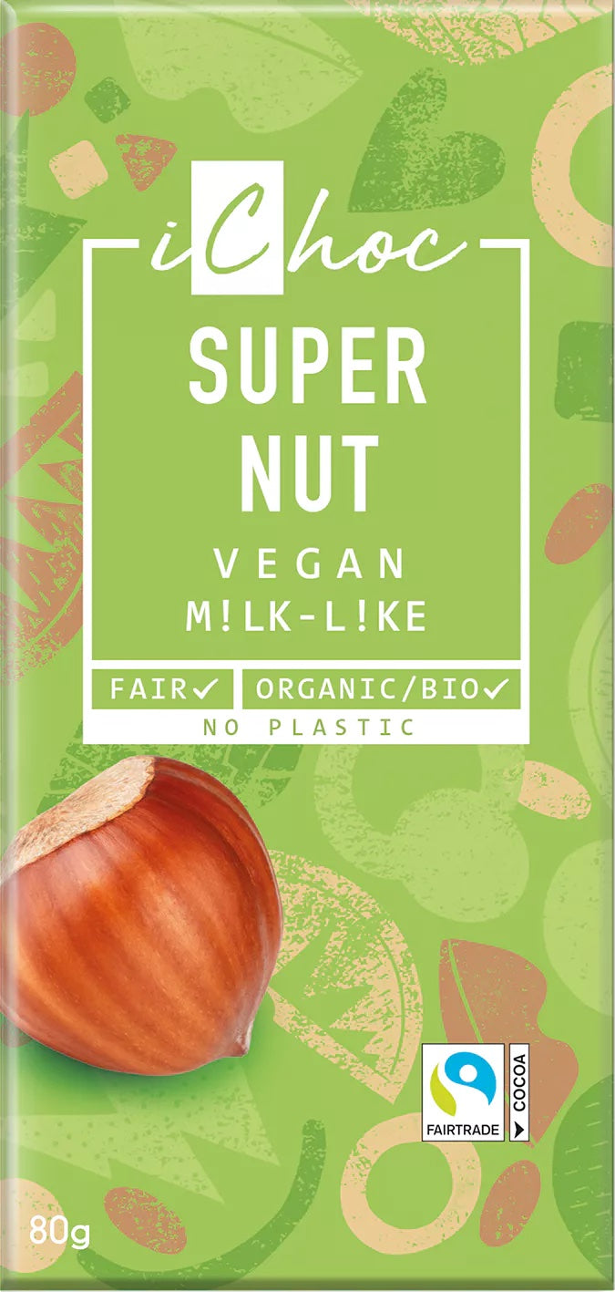 iChoc Čokoláda s lískovými oříšky BIO (80 g) - fair trade kvalita iChoc