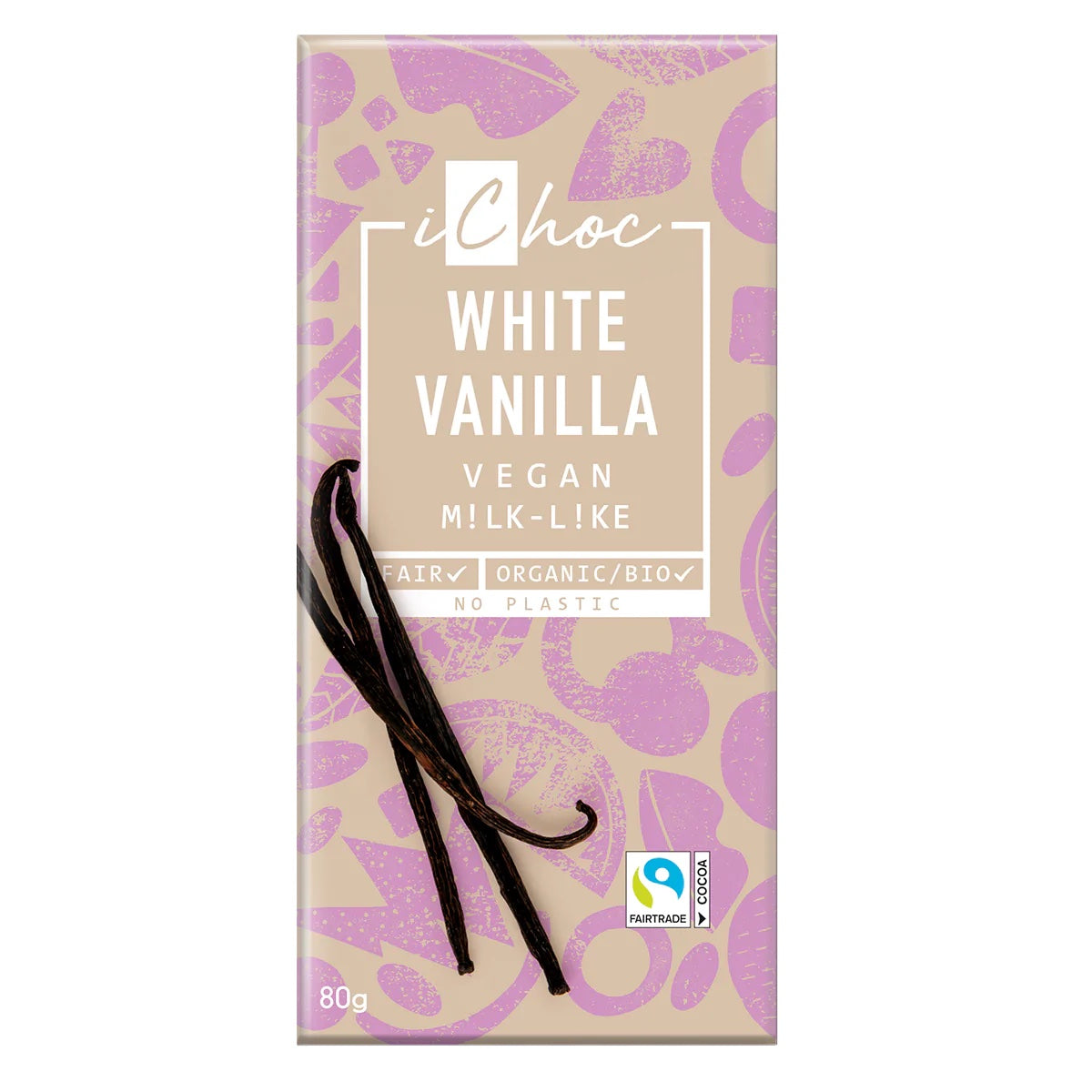 iChoc Čokoláda s vanilkou BIO (80 g) - alternativa bílé čokolády iChoc