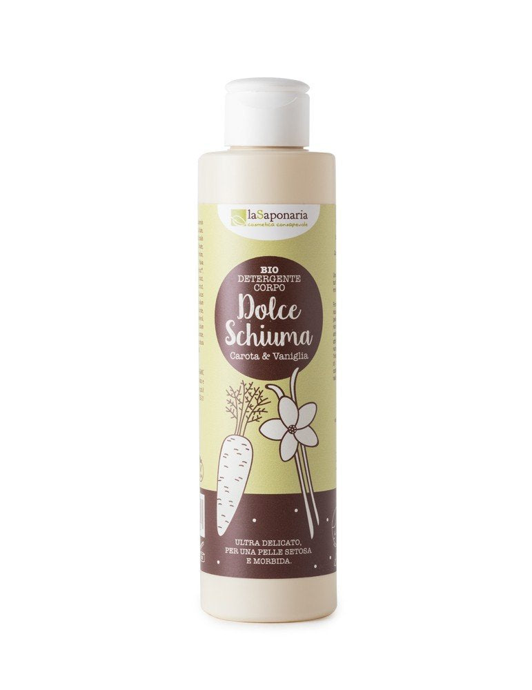 laSaponaria Jemný čisticí sprchový gel s mrkví a vanilkou BIO (200 ml) - pošk. obal laSaponaria