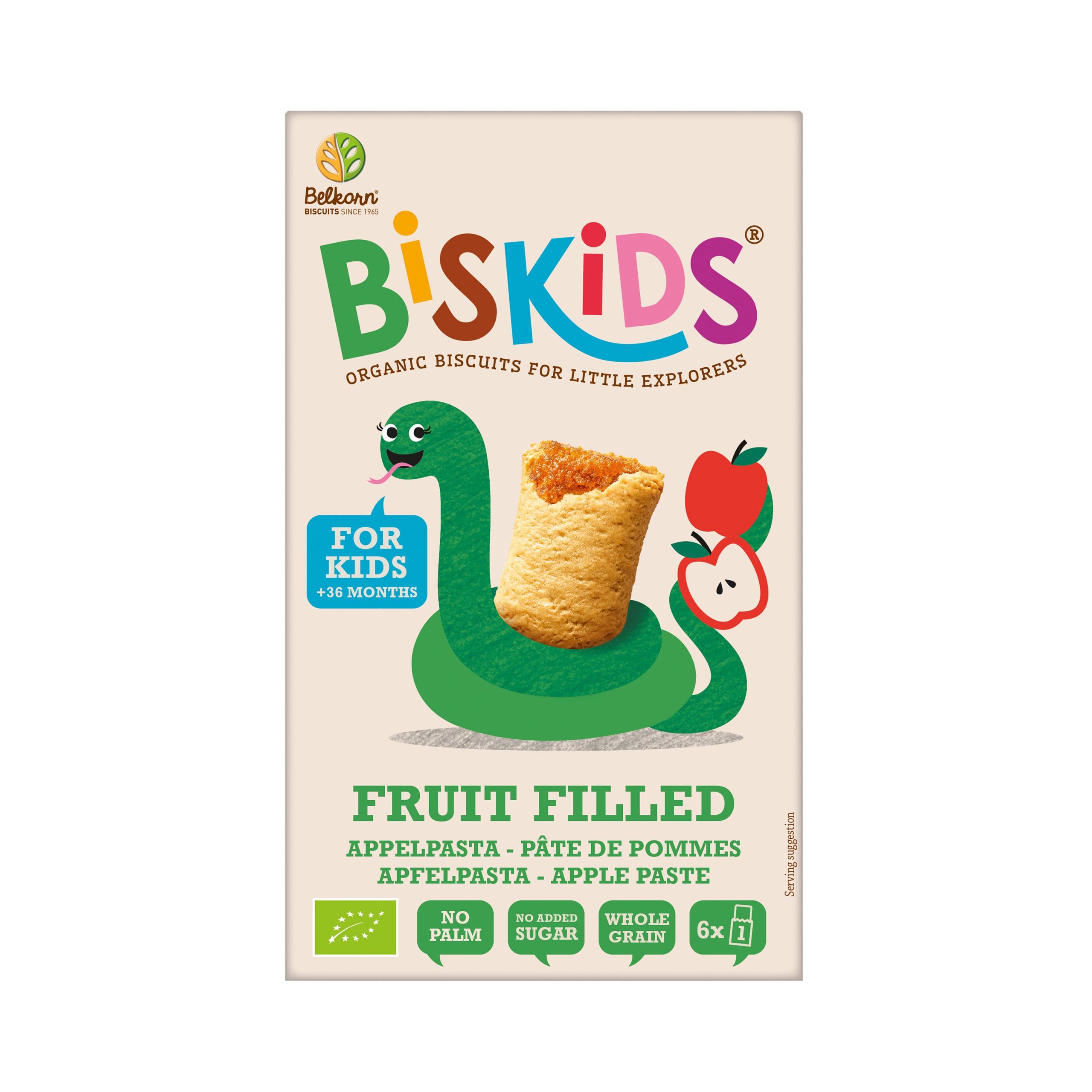 BISkids Sušenky celozrnné měkké dětské s jablečným pyré 36M+ BIO (120 g) BISkids