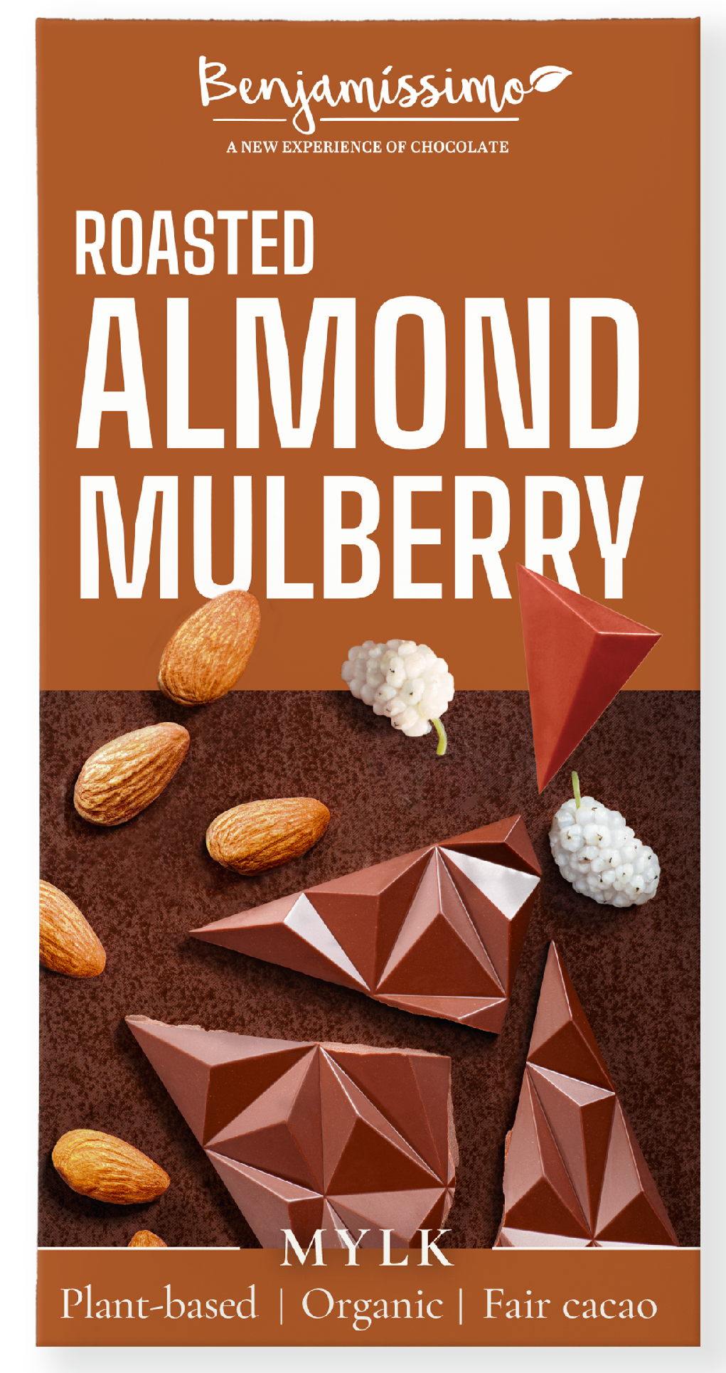 Benjamíssimo Čokoláda s praženými mandlemi a moruší BIO (60 g) - metodou bean-to-bar Benjamíssimo