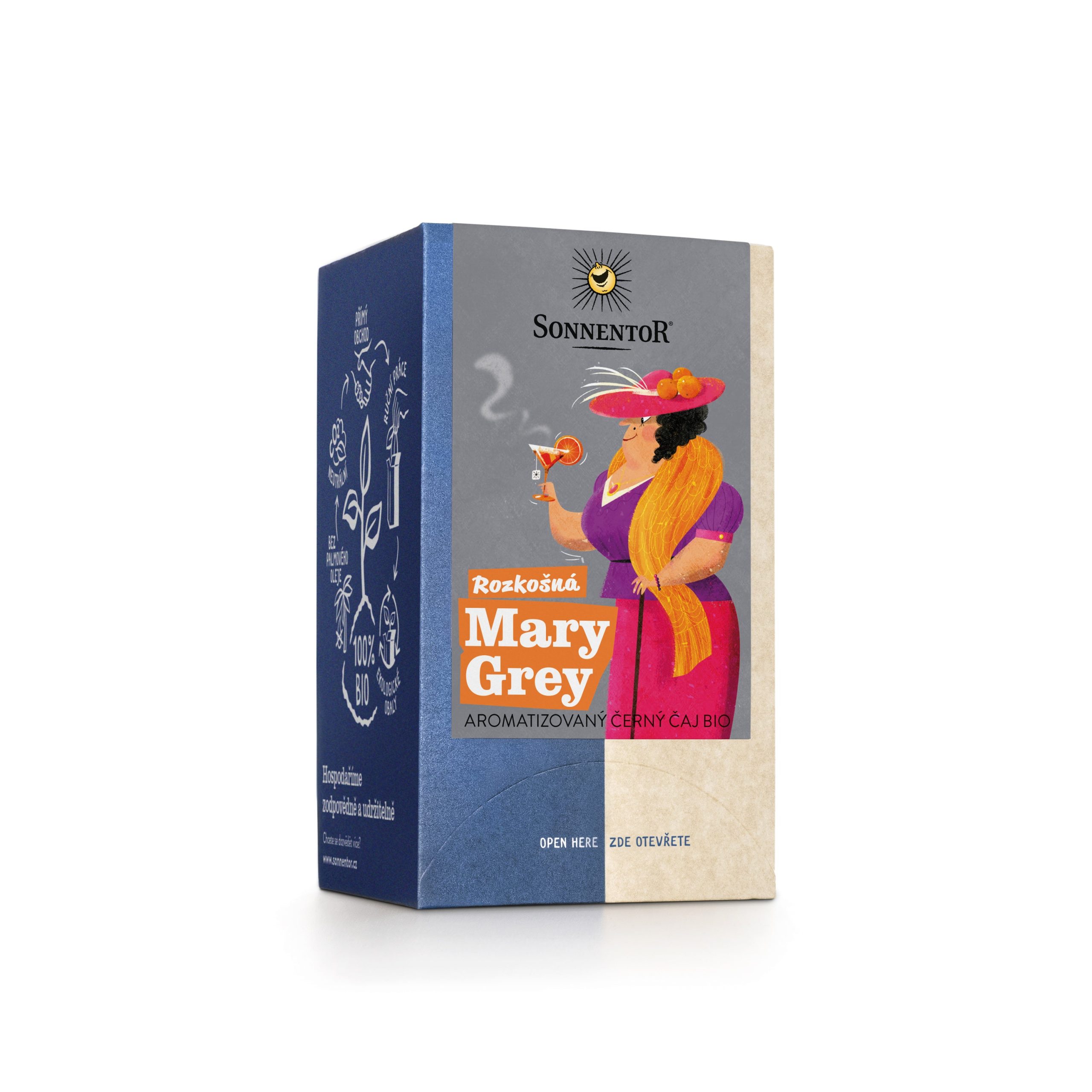 Čaj černý aromatizovaný Rozkošná Mary grey 27 g BIO   SONNENTOR Sonnentor