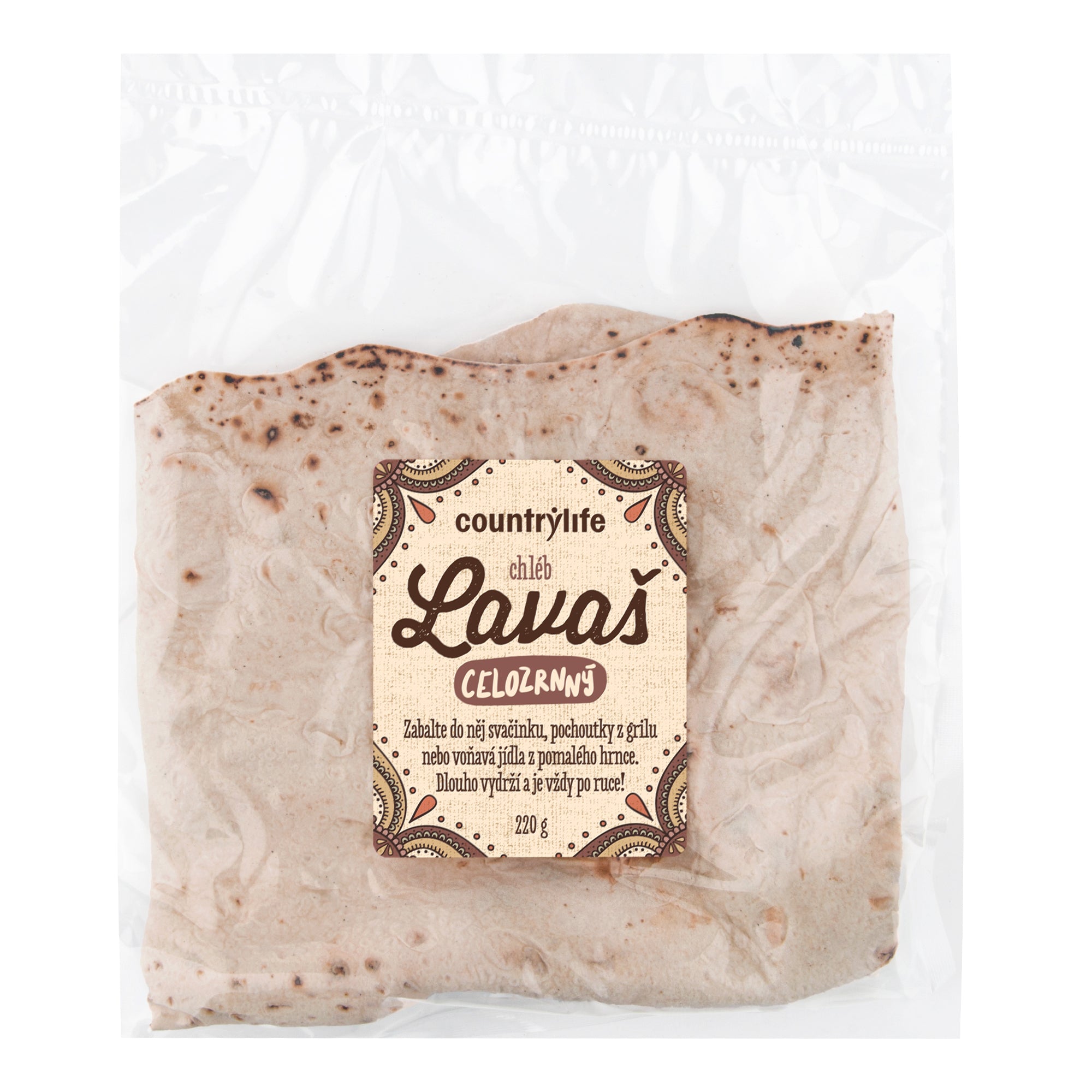 Chléb Lavaš celozrnný 220 g   COUNTRY LIFE Country Life