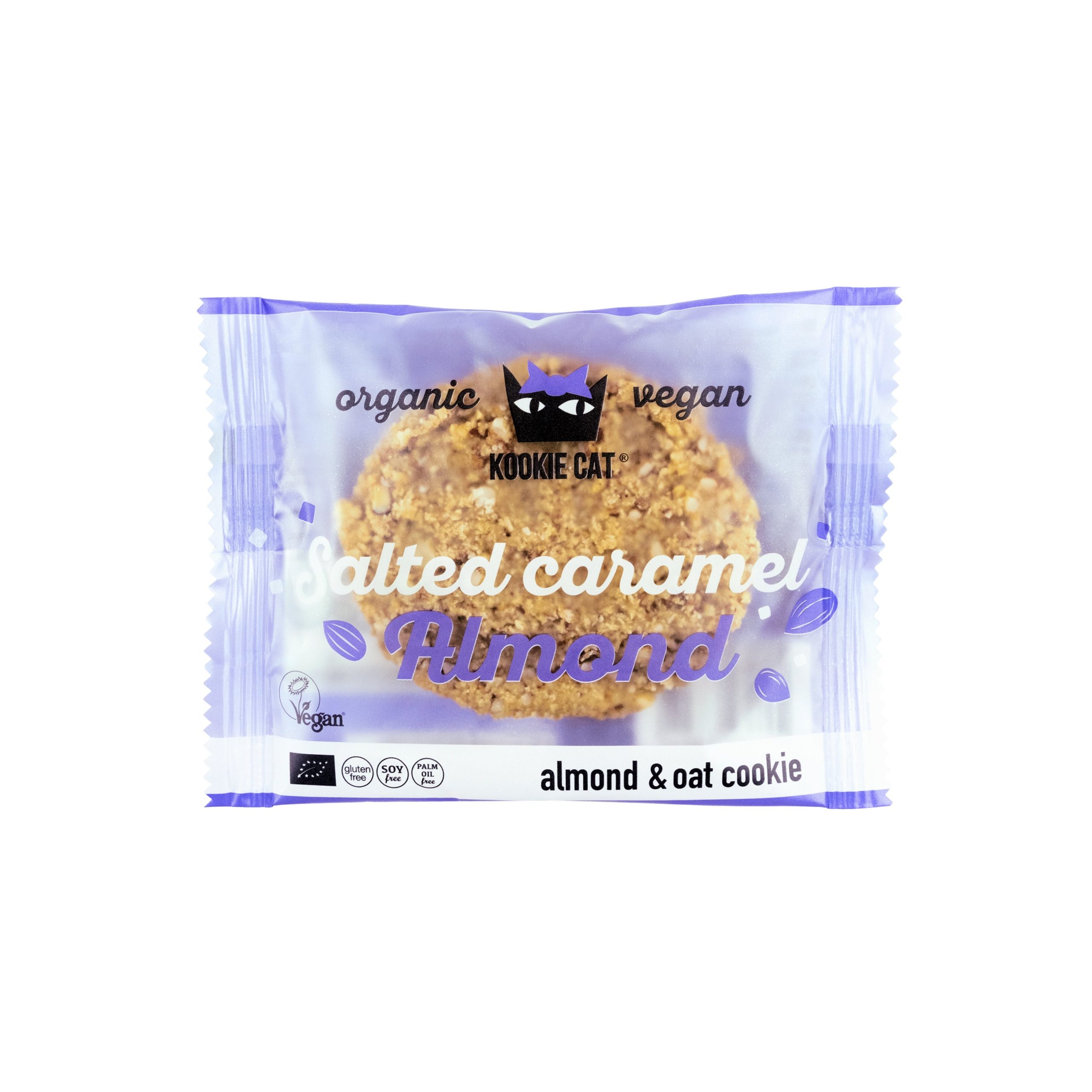 Cookie slaný karamel s mandlemi veganské bezlepkové 50 g BIO   KOOKIE CAT Kookie cat