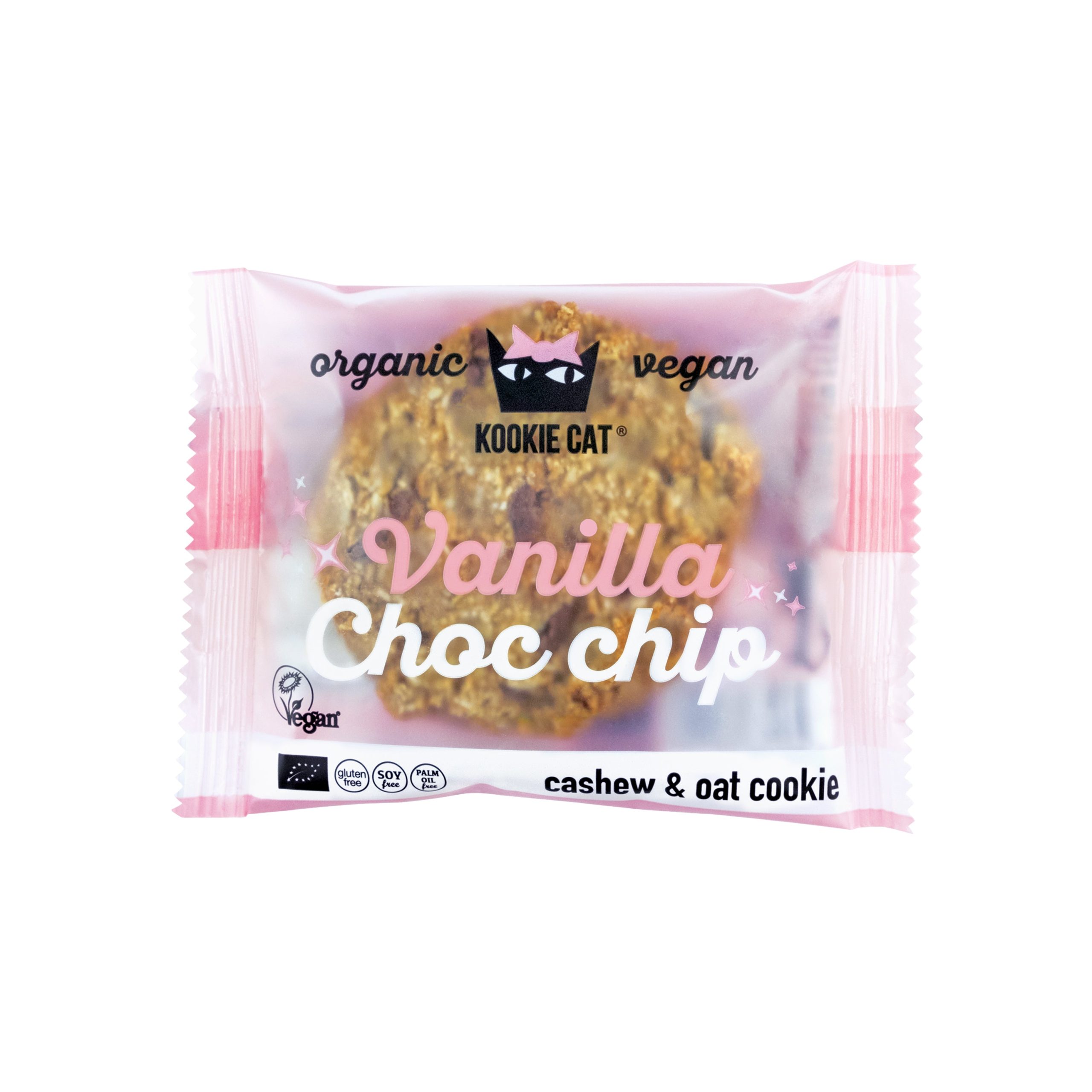 Cookie vanilkové s kousky čokolády veganské bezlepkové 50 g BIO   KOOKIE CAT Kookie cat