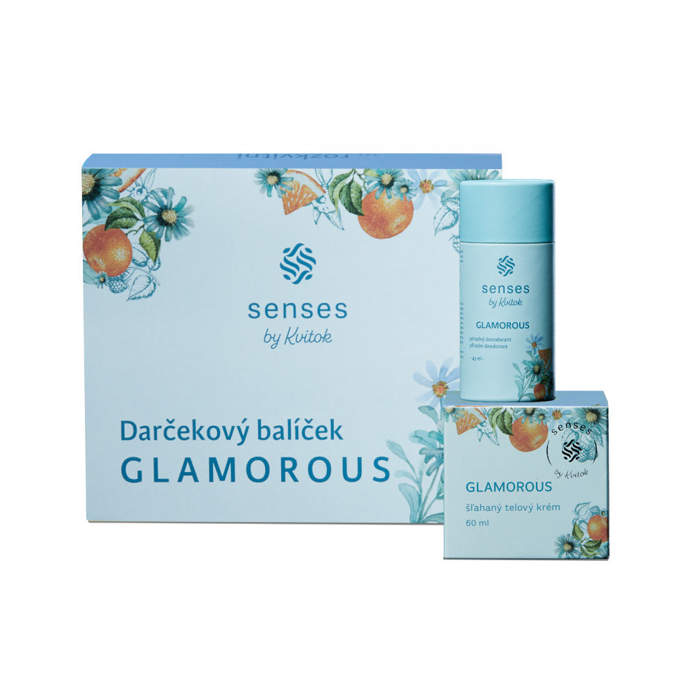 Kvitok Senses Dárková sada Glamorous - starý vizuál - šlehané máslo a tuhý deodorant Kvitok