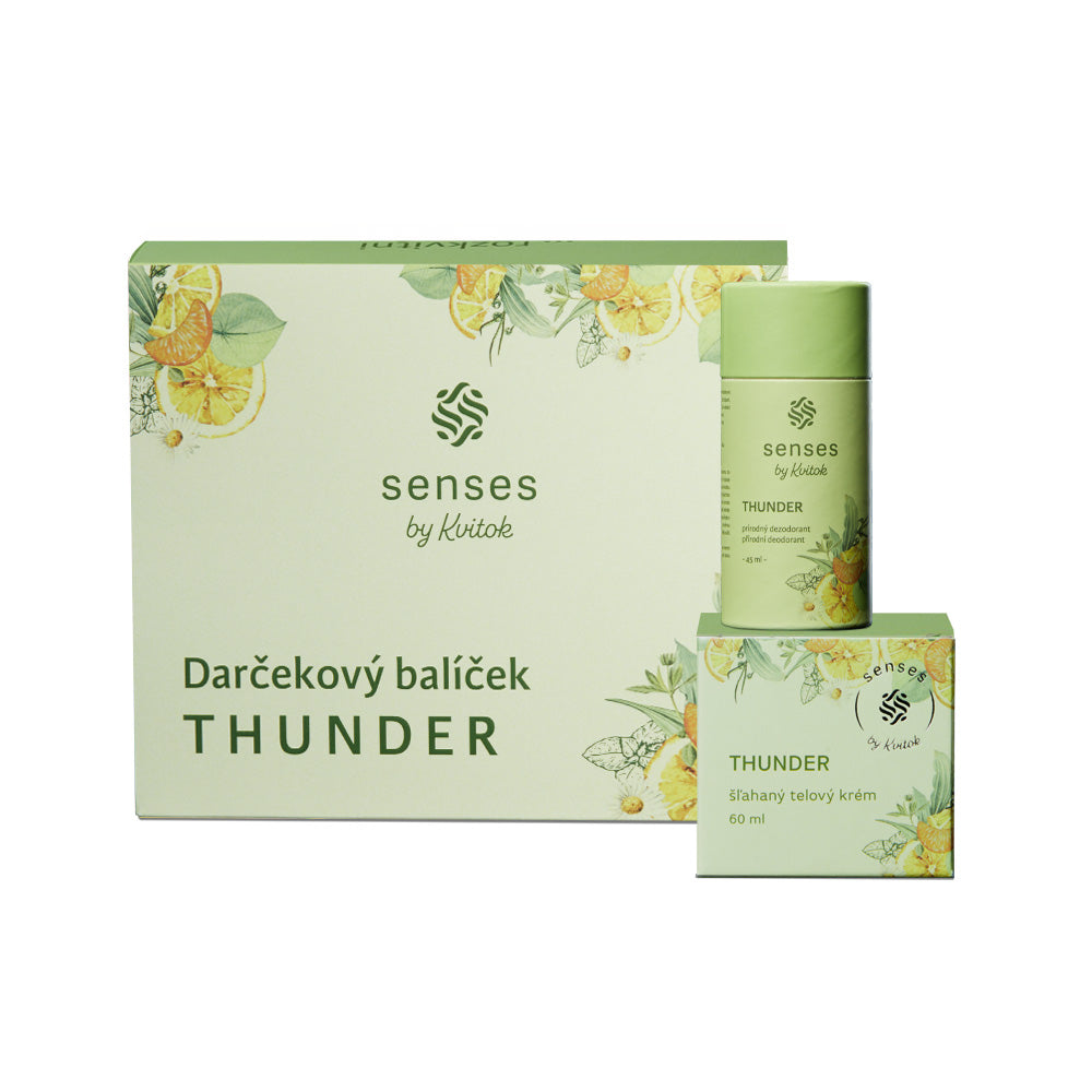 Kvitok Senses Dárková sada Thunder - starý vizuál - šlehané máslo a tuhý deodorant Kvitok