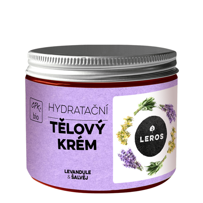 LEROS Hydratační tělový krém BIO (200 ml) - Levandule & šalvěj - s moringovým a sezamovým olejem LEROS