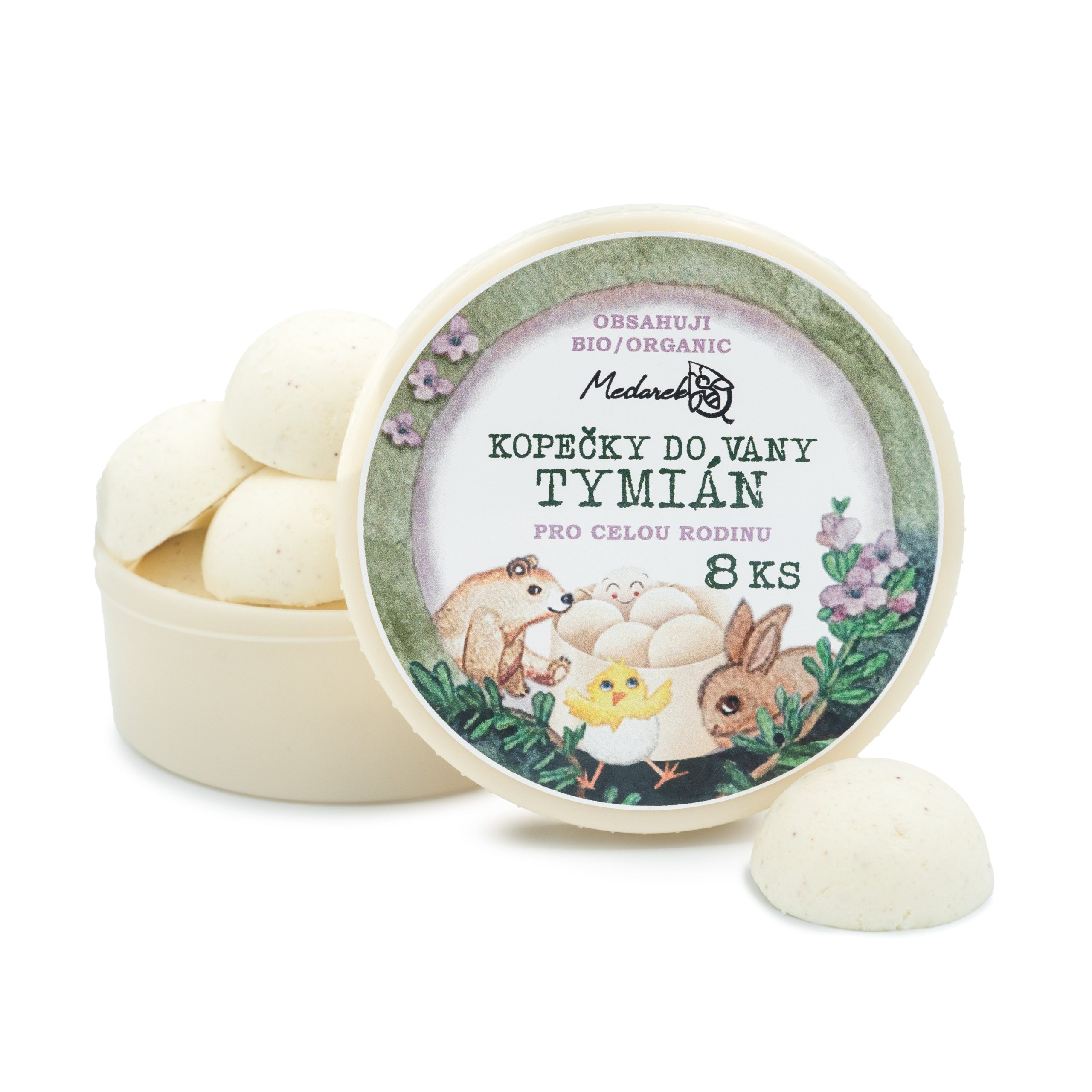 Medarek Kopečky do vany - Tymián (8 ks) - i pro děti od 3 měsíců Medarek