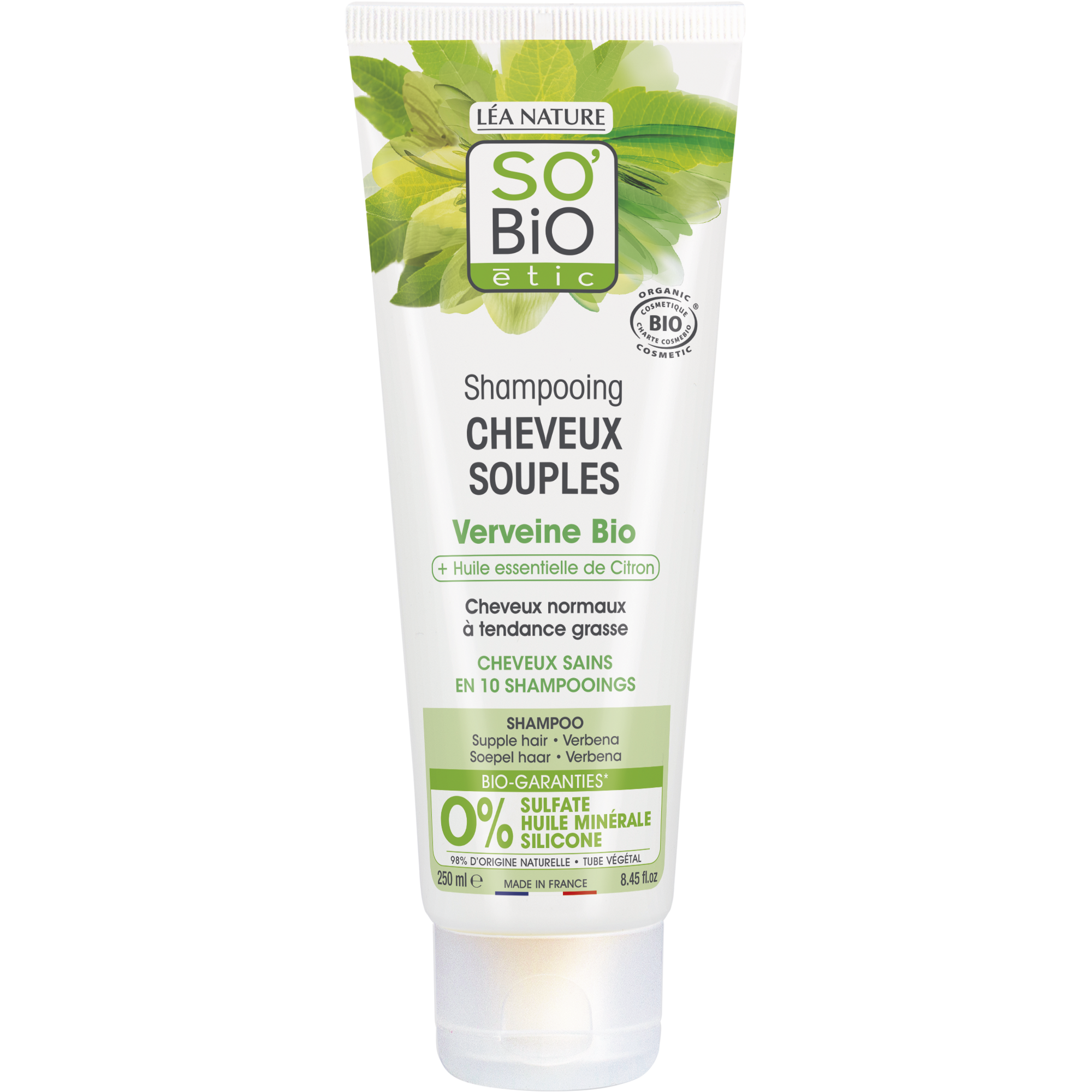 SO’BiO étic Šampon jemný verbena-citron BIO (250 ml) - ideální pro mastné vlasy SO’BiO étic