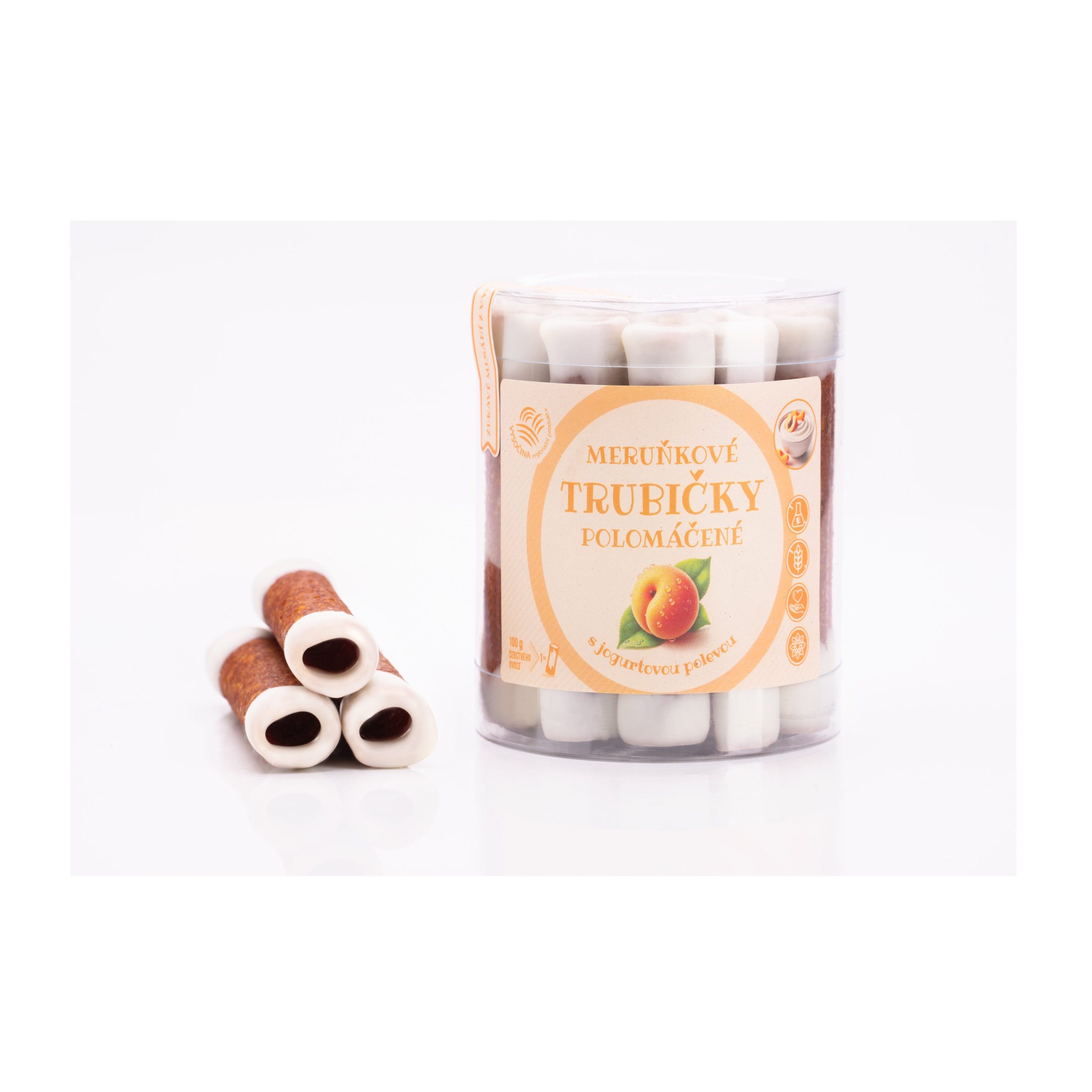 Trubičky ovocné polomáčené meruňka 220 g   BIOPRODUKT JT Bioprodukt JT