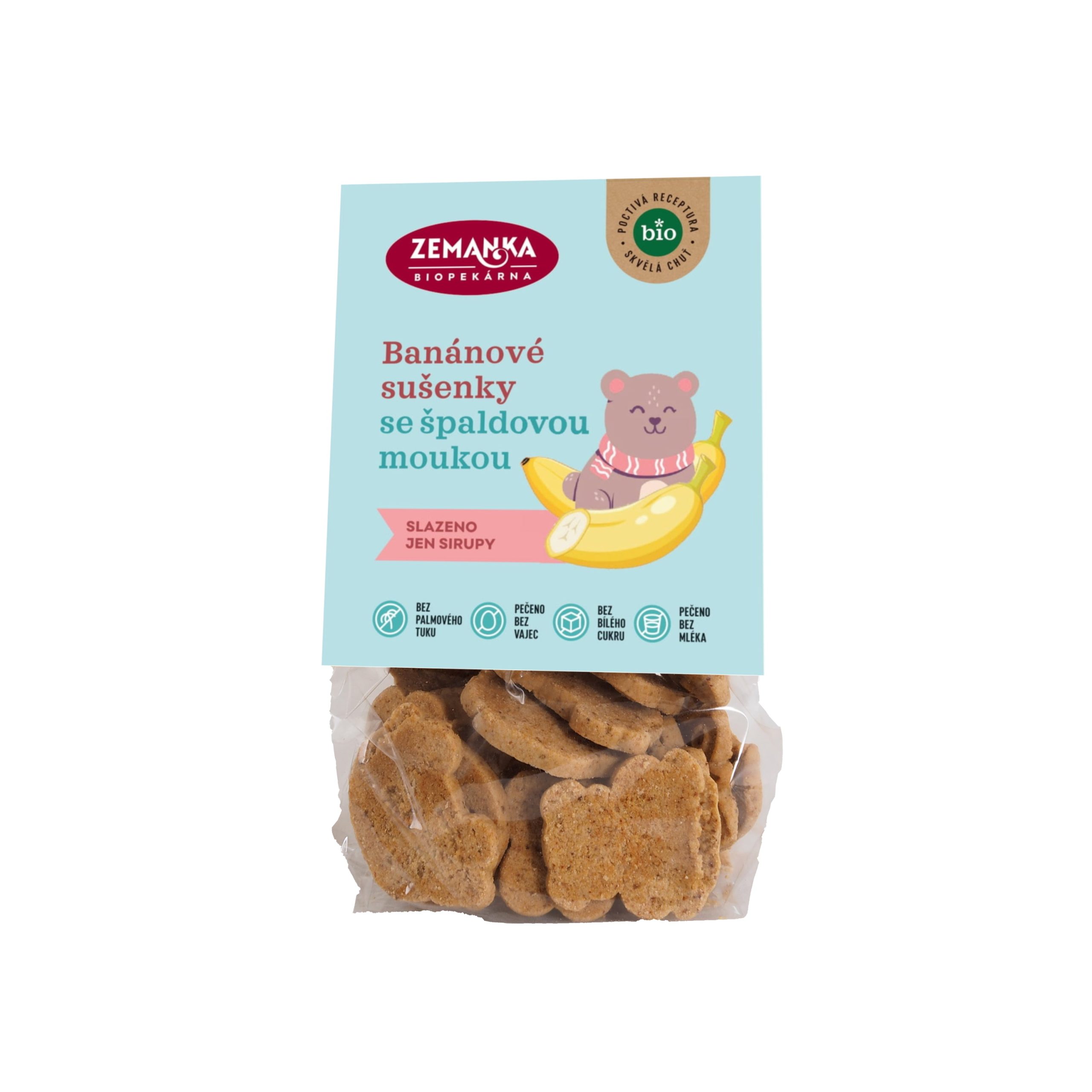 Zemanka Sušenky špaldové banánové BIO (100 g) Biopekárna Zemanka