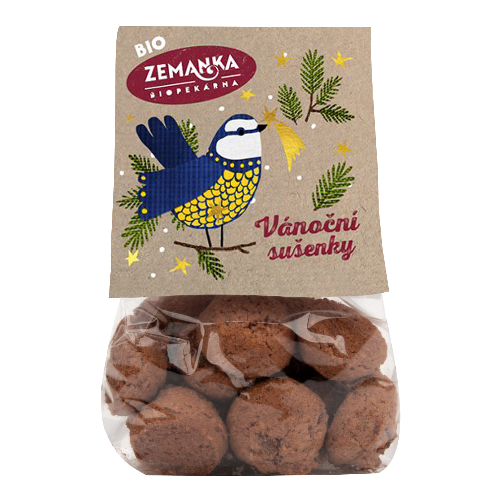 Zemanka Vánoční sušenky s vlašskými ořechy a kořením BIO (100 g) - pro vánoční pohodu bez stresu Biopekárna Zemanka