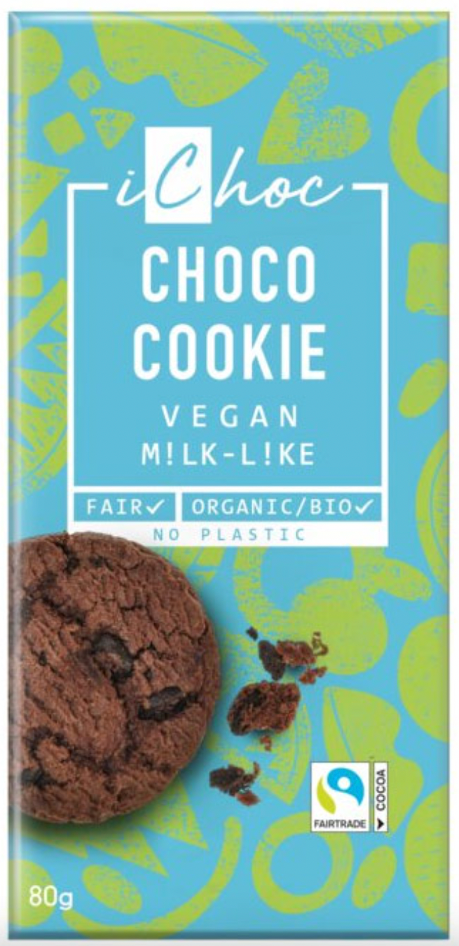iChoc Čokoláda s kakaovými sušenkami BIO (80 g) - fair trade kvalita iChoc