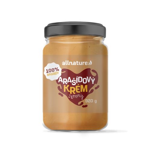 Allnature Arašídový krém jemný - 920 g - bohatý zdroj bílkovin Allnature