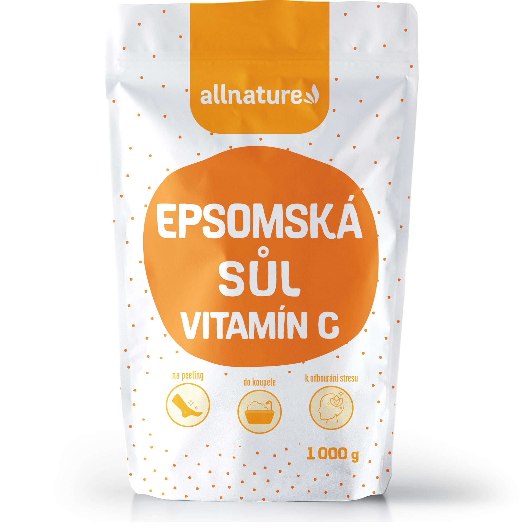 Allnature Epsomská sůl Vitamín C (1 kg) - pro relaxaci těla a obnovu pokožky Allnature