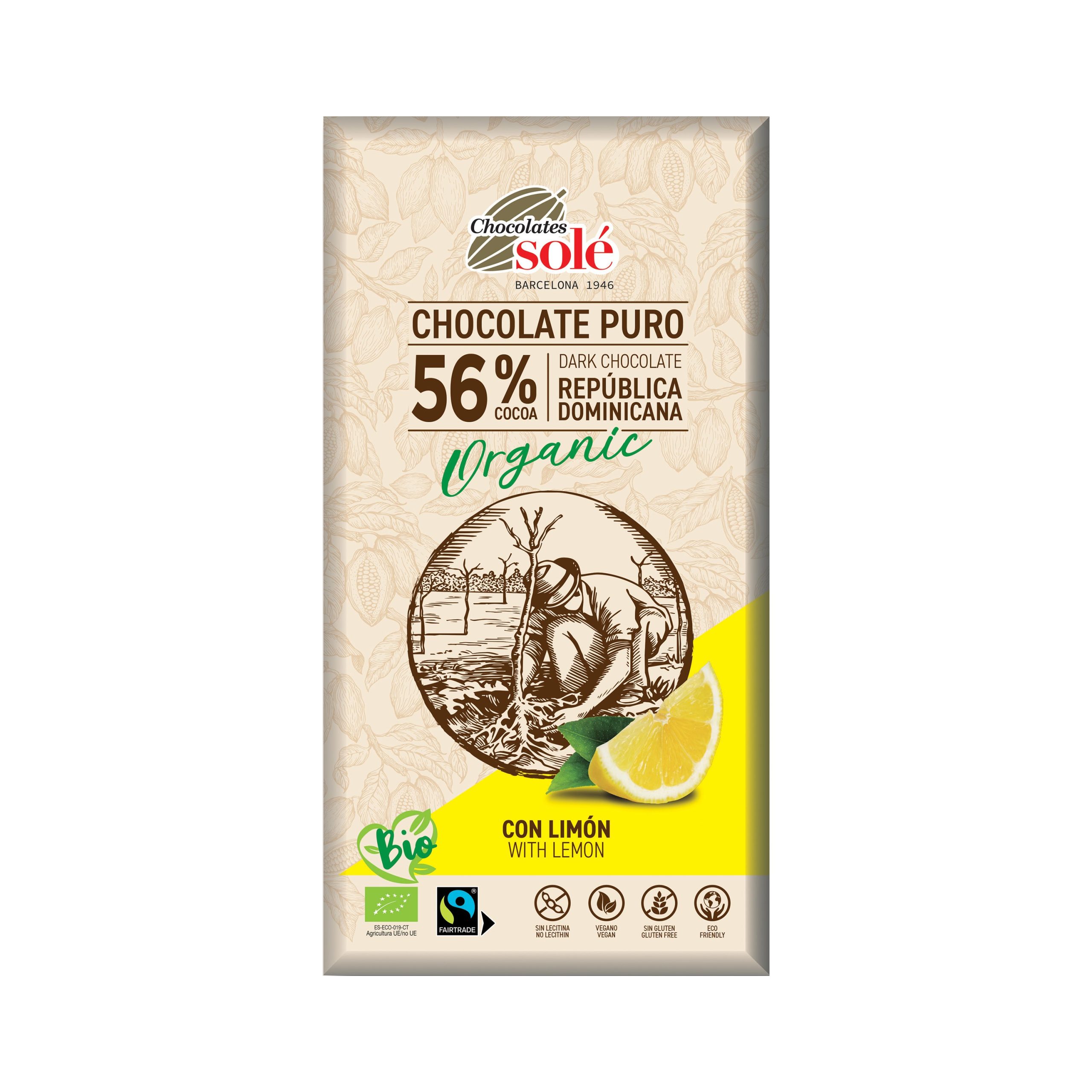 Čokoláda hořká citrónová 100 g BIO   SOLÉ SOLÉ