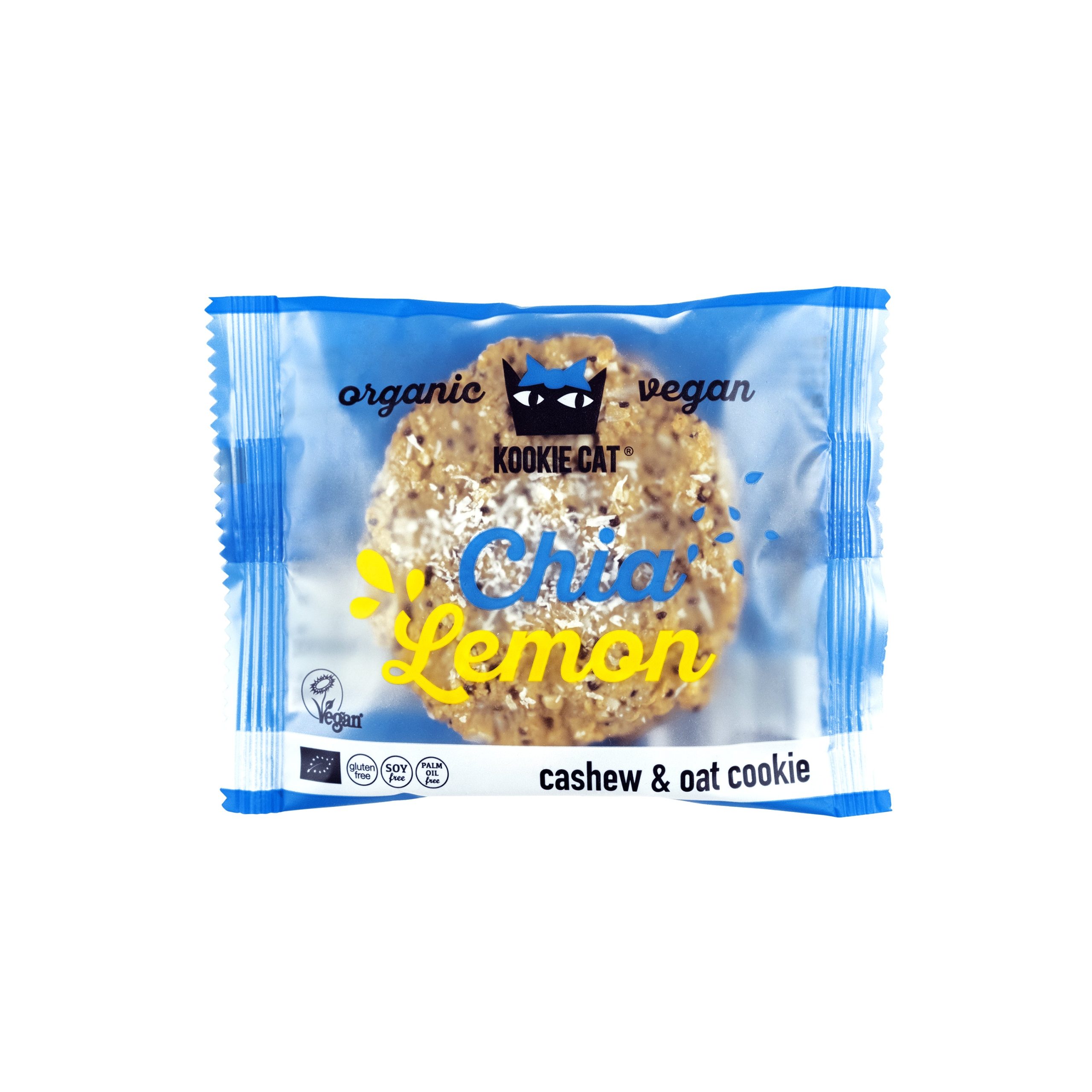 Cookie citronové s chia veganské bezlepkové 50 g BIO   KOOKIE CAT Kookie cat