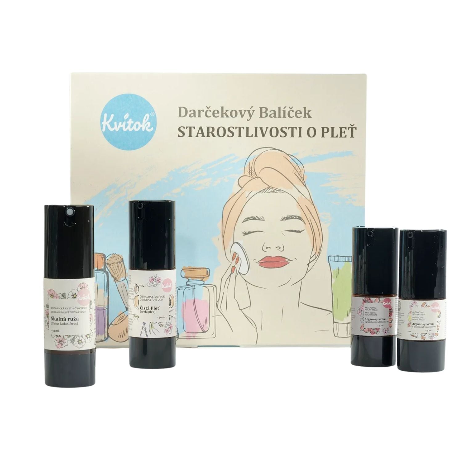 Kvitok Dárkový kosmetický balíček Péče o pleť 30+ - sada čtyř báječných produktů Kvitok