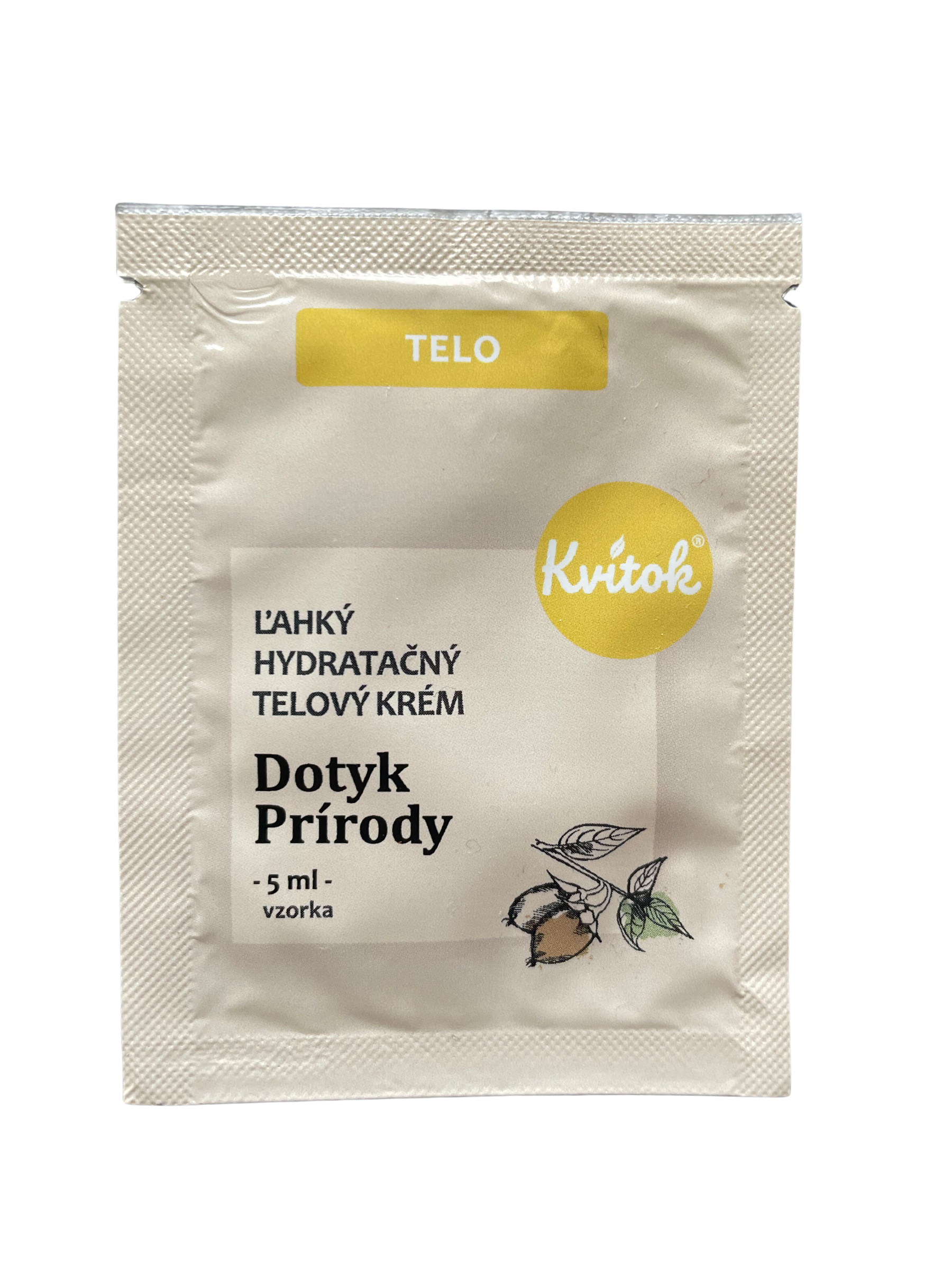 Kvitok Hydratační tělový krém Dotek přírody - lehký - vzorek (5 ml) Kvitok