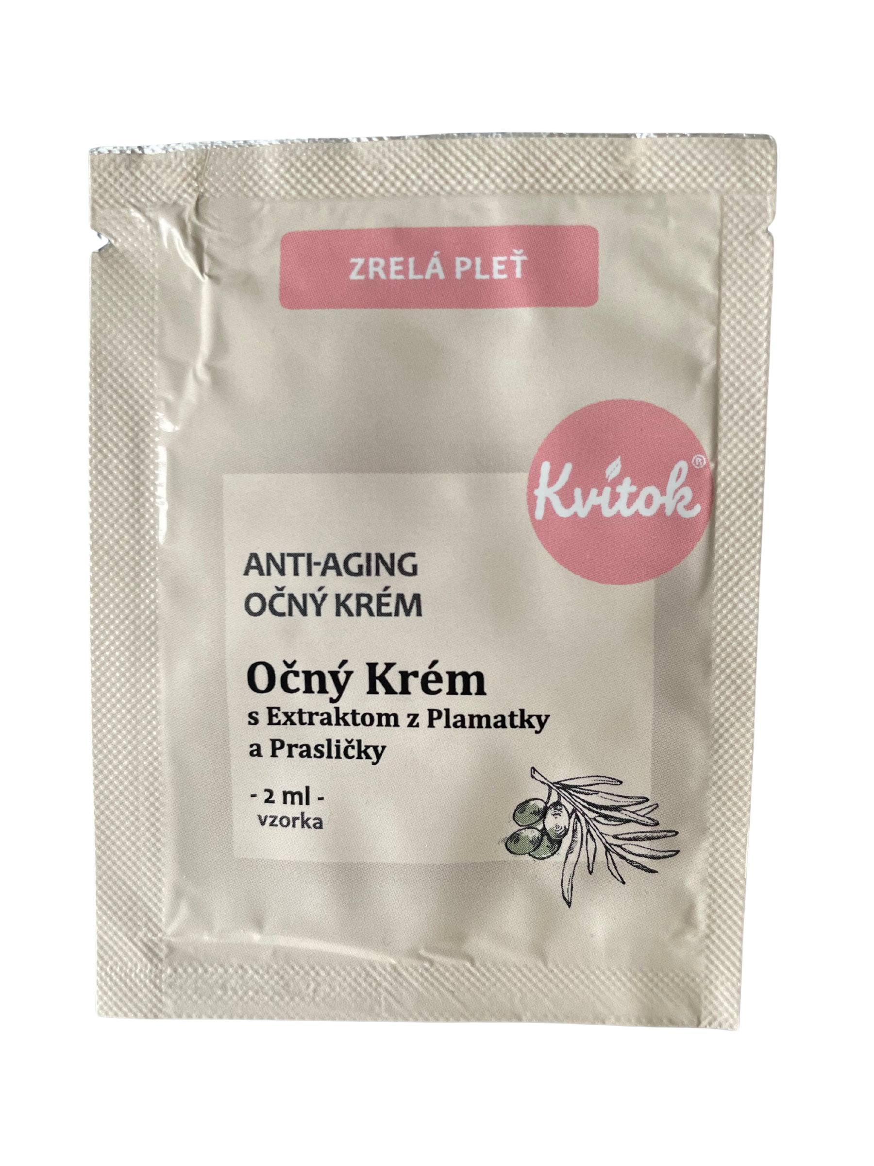 Kvitok Oční krém - denní - vzorek (2 ml) - s extraktem z plamatky a přesličky Kvitok