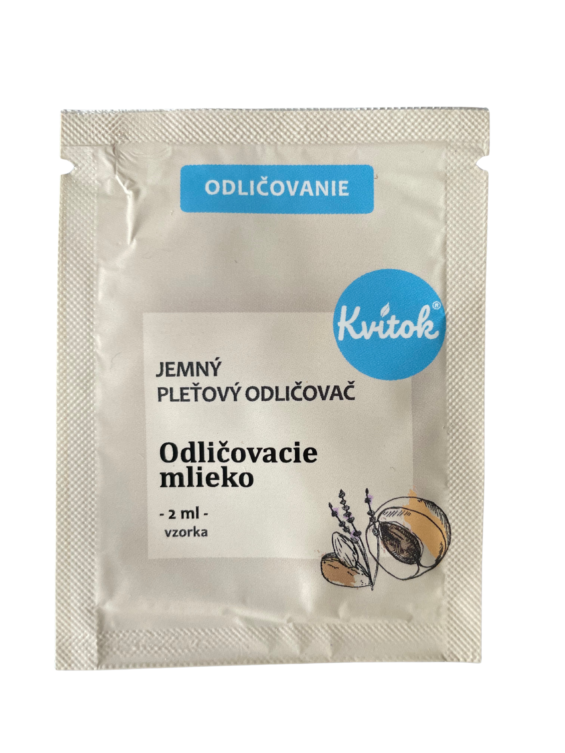 Kvitok Odličovací mléko - vzorek (2 ml) - s mandlovým a meruňkovým olejem Kvitok