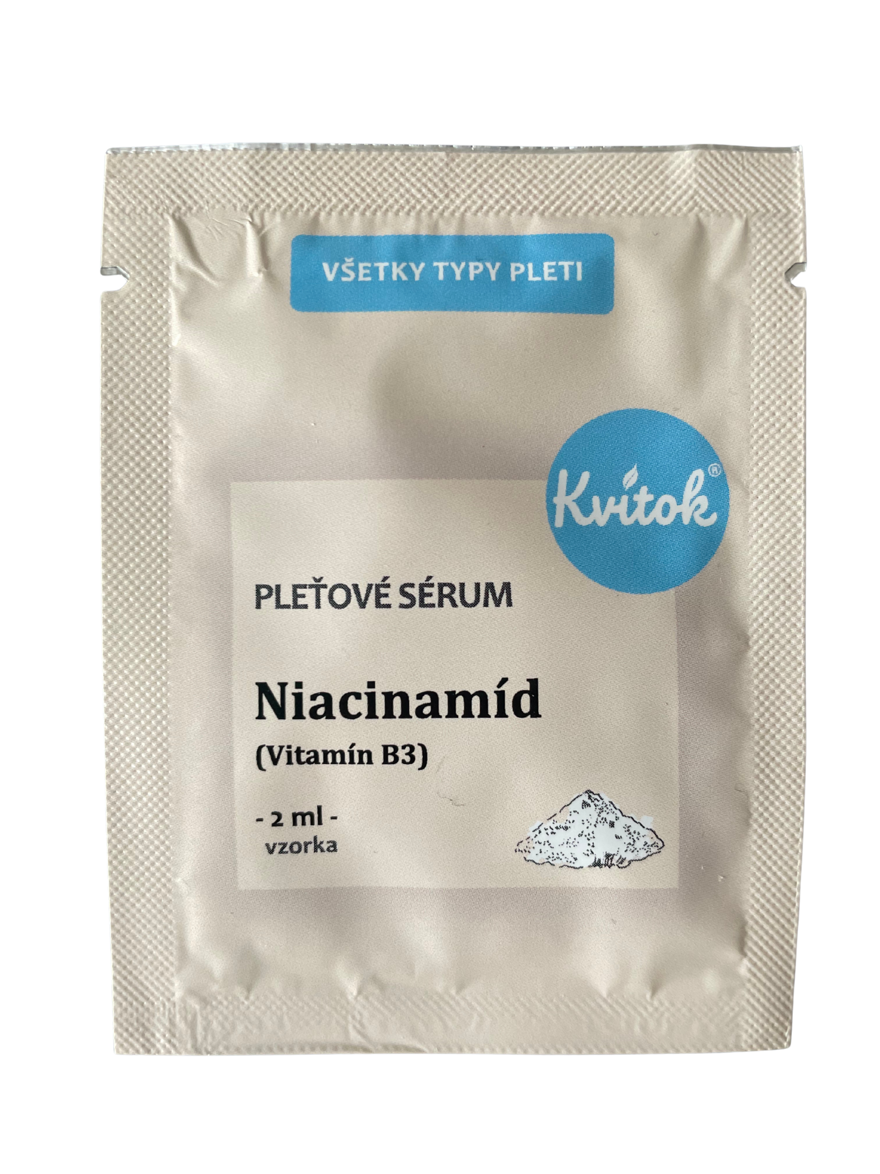 Kvitok Pleťové sérum - Niacinamid (vitamin B3) - vzorek (2 ml) - pro aknózní