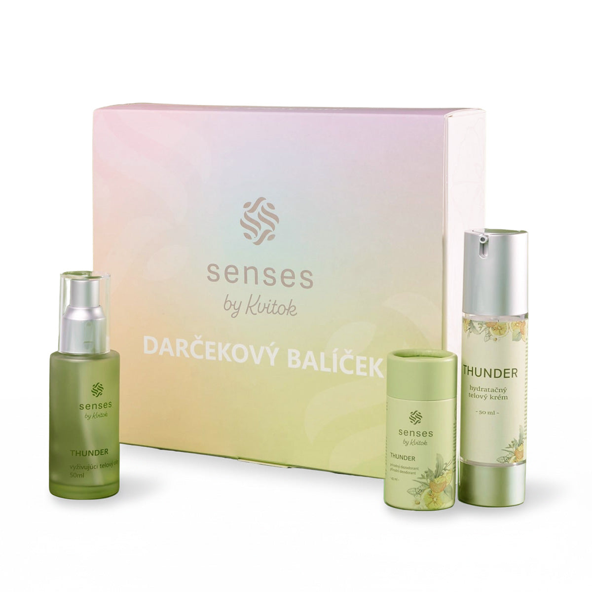 Kvitok Senses Dárková sada Thunder - tři voňavé poklady v balíčku Kvitok