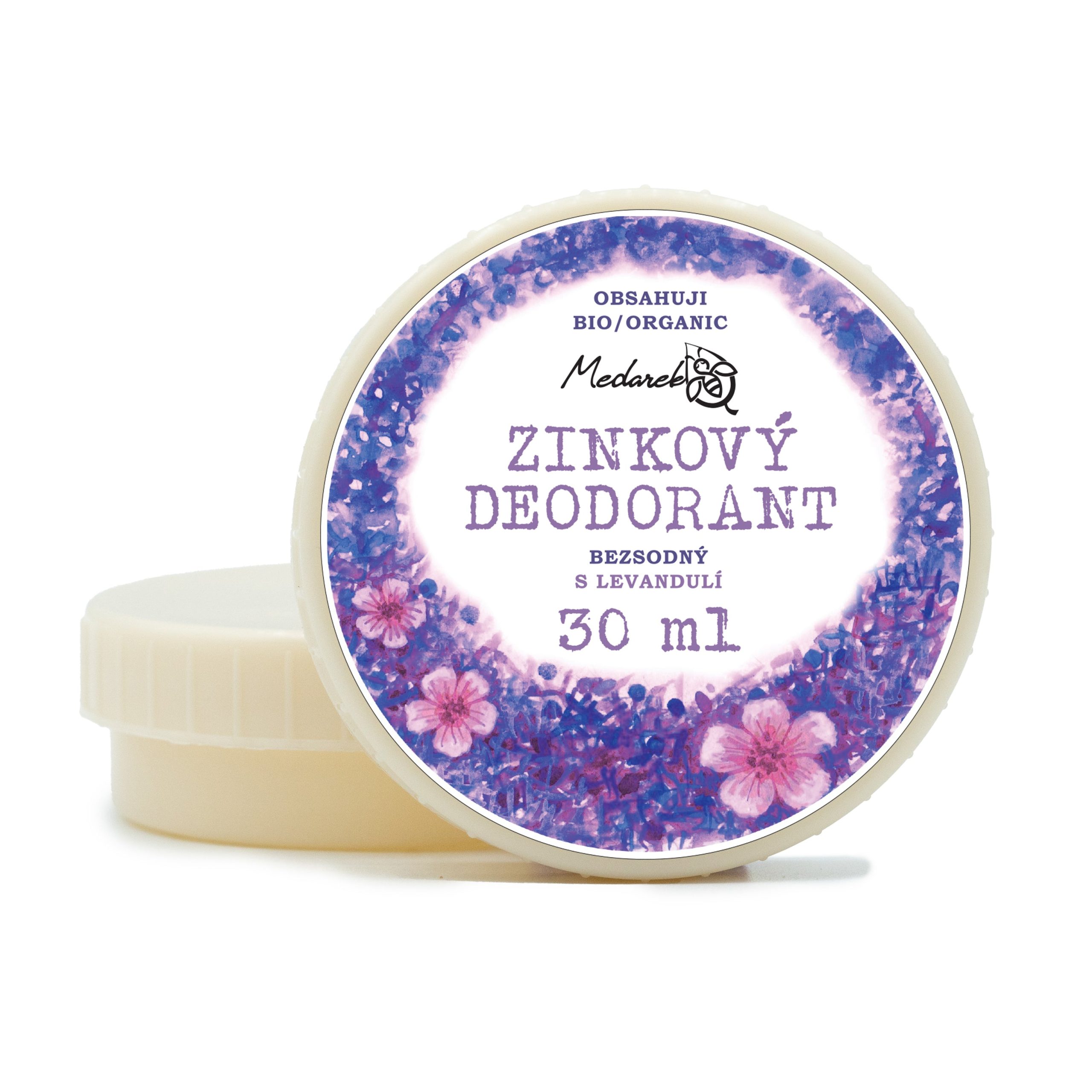 Medarek Krémový deodorant zinkový bez sody - Levandule (30 ml) - podmanivá vůně levandule Medarek