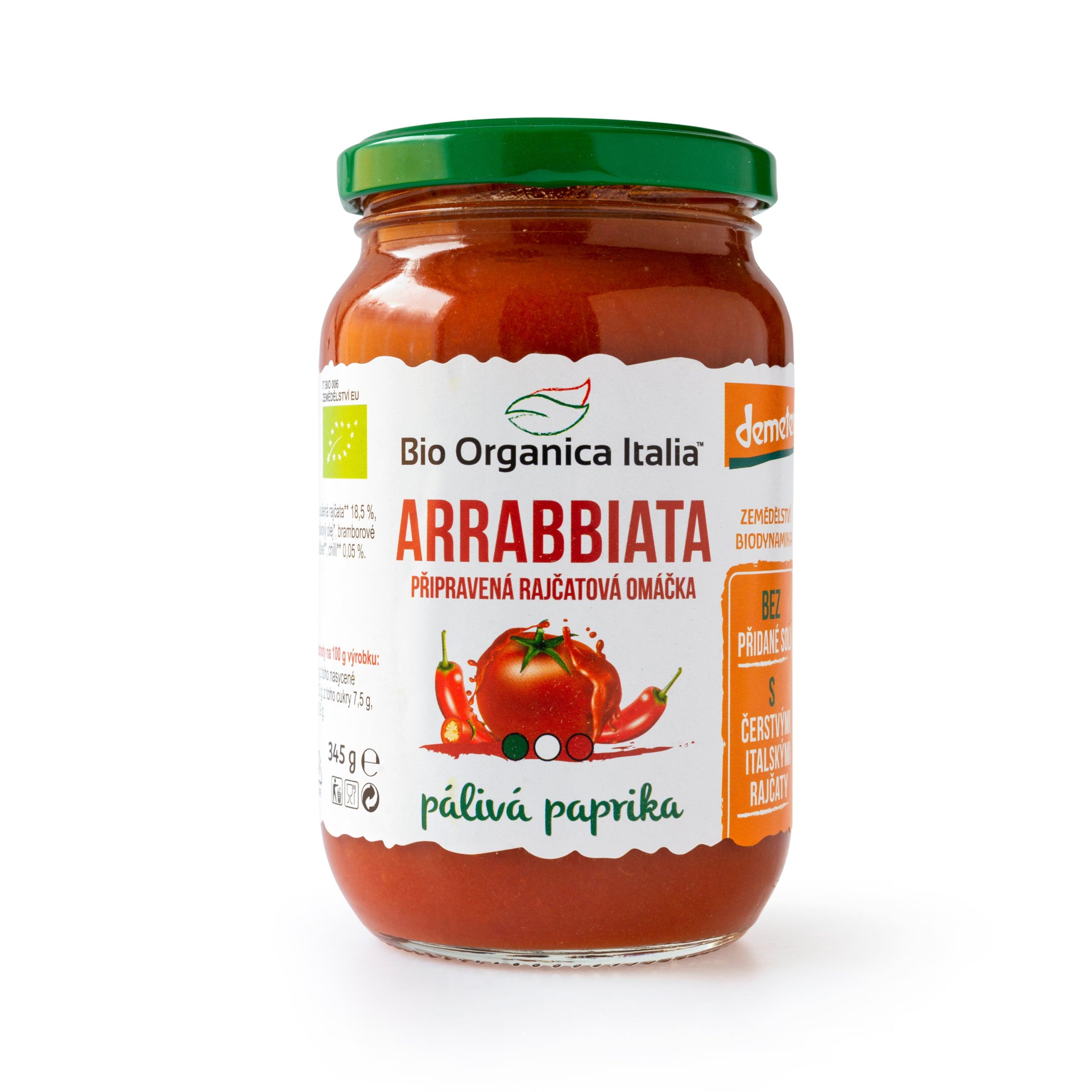 Omáčka rajčatová Arrabbiata 345 g BIO   BIO ORGANICA ITALIA Bio organica Italia